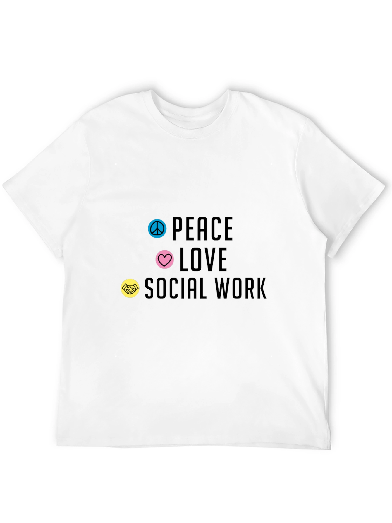 Black Peace Love Social Work Graphic Tee view 12
