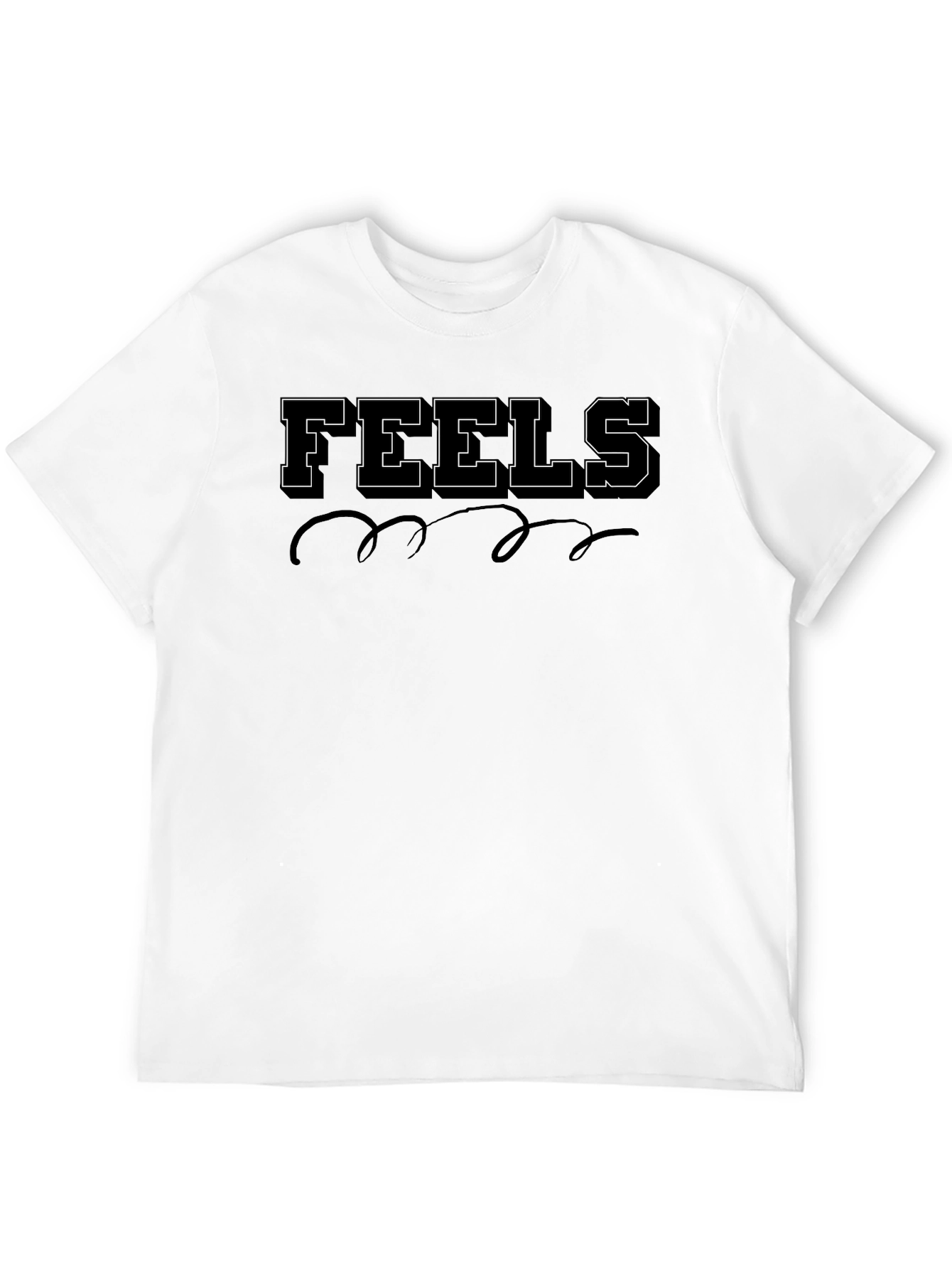 Black "Feels" Graphic Print Black T-Shirt view 12