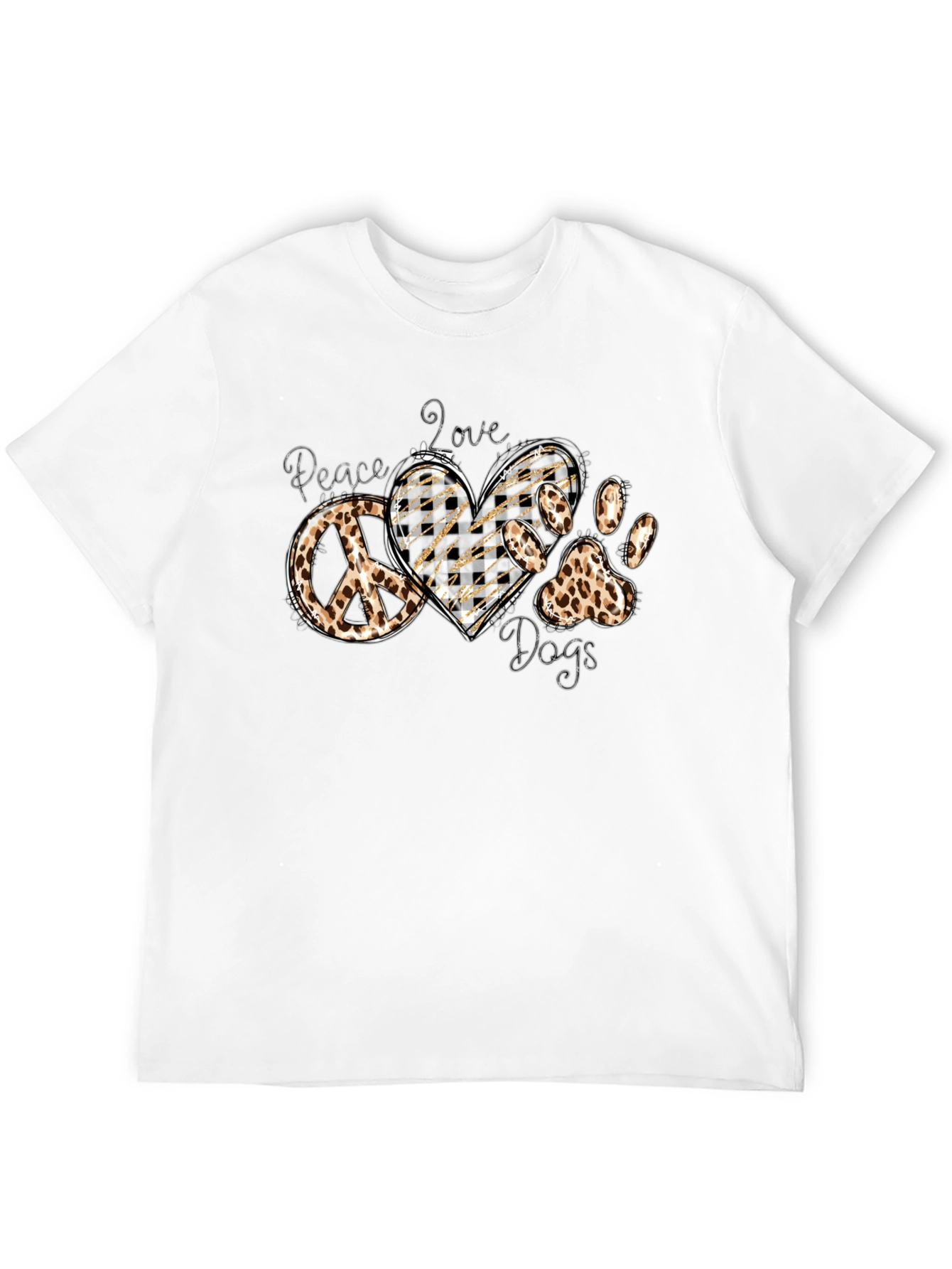 Black Peace Love Dogs T-Shirt view 12