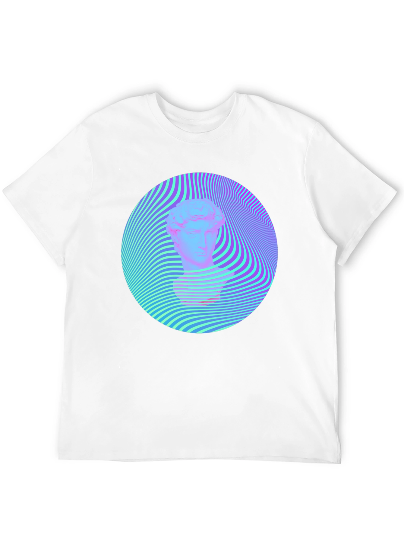 Black Vaporwave Statue Head Tee - Retro Aesthetic Shirt view 12