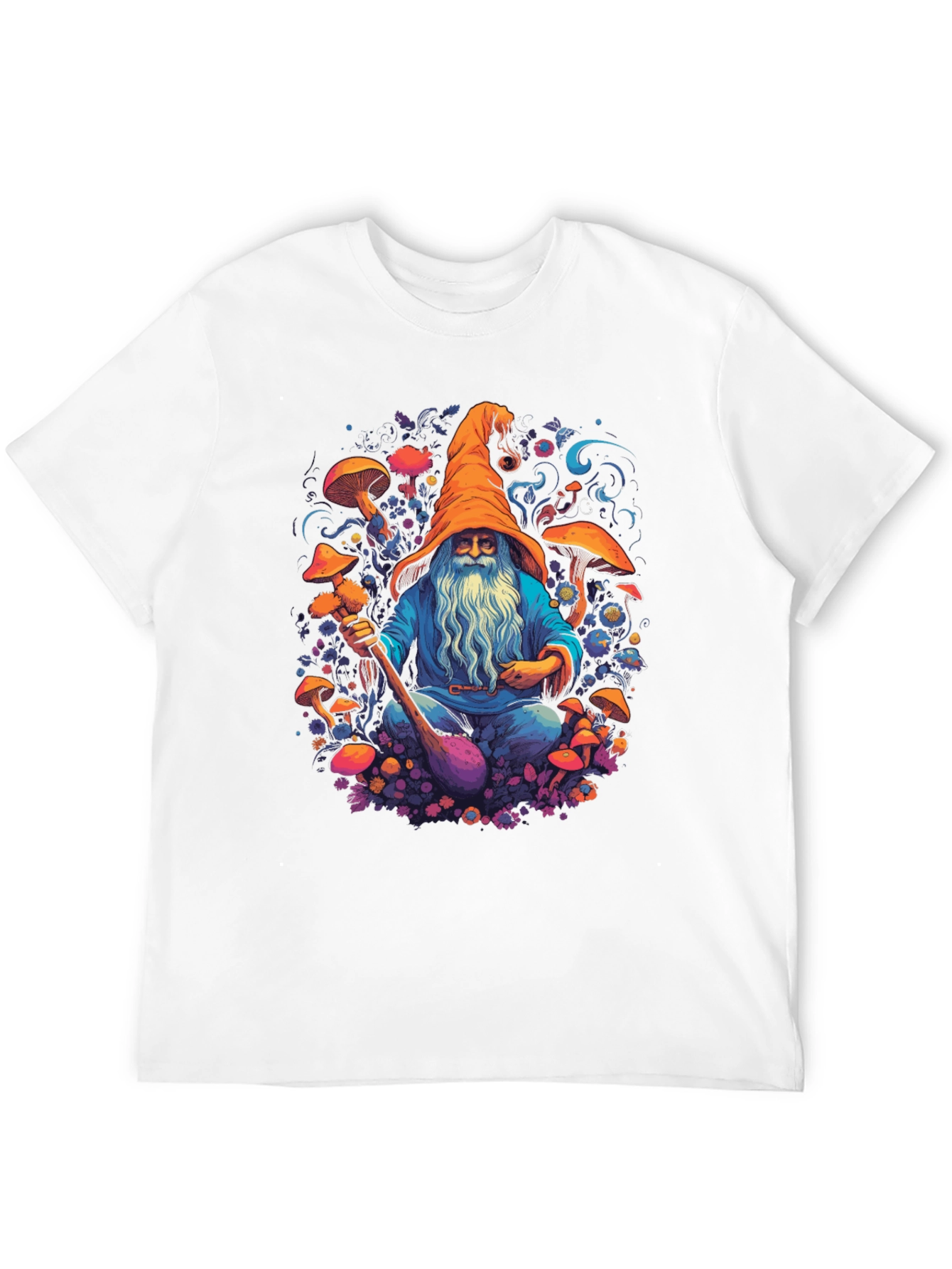 Black Wizard Mushroom Black T-Shirt view 12