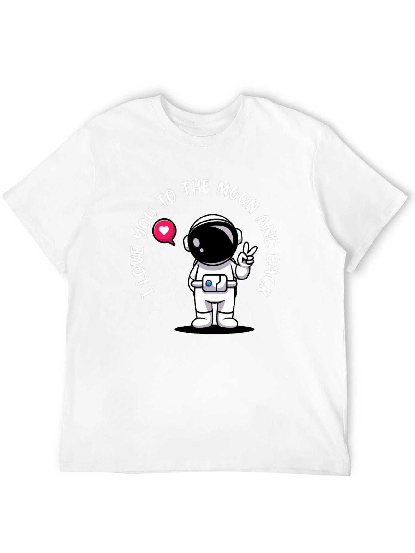Black I Love You To The Moon Astronaut Black T-Shirt view 12