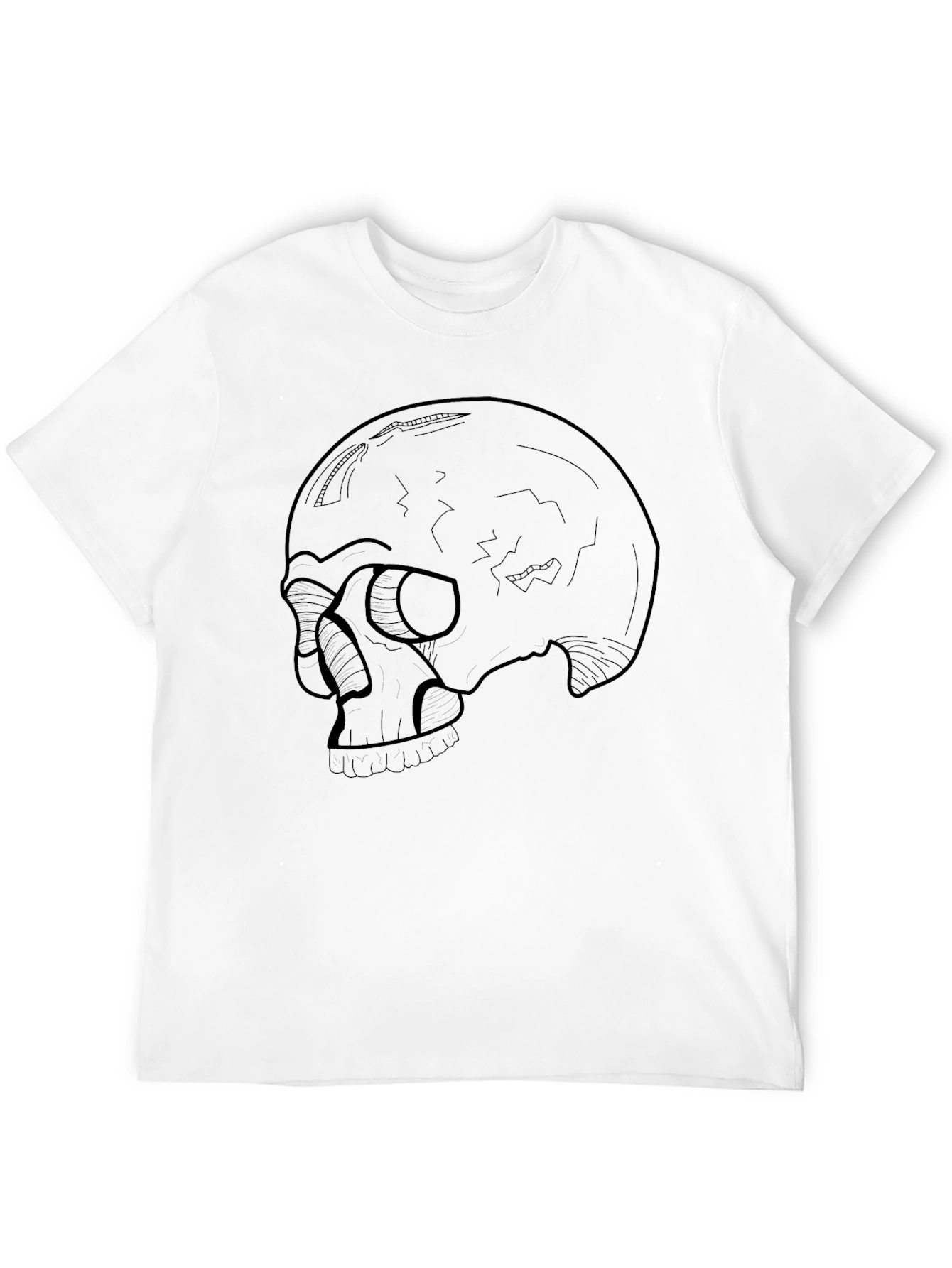 Black Skull Graphic Tee - Men's Black T-Shirt view 12