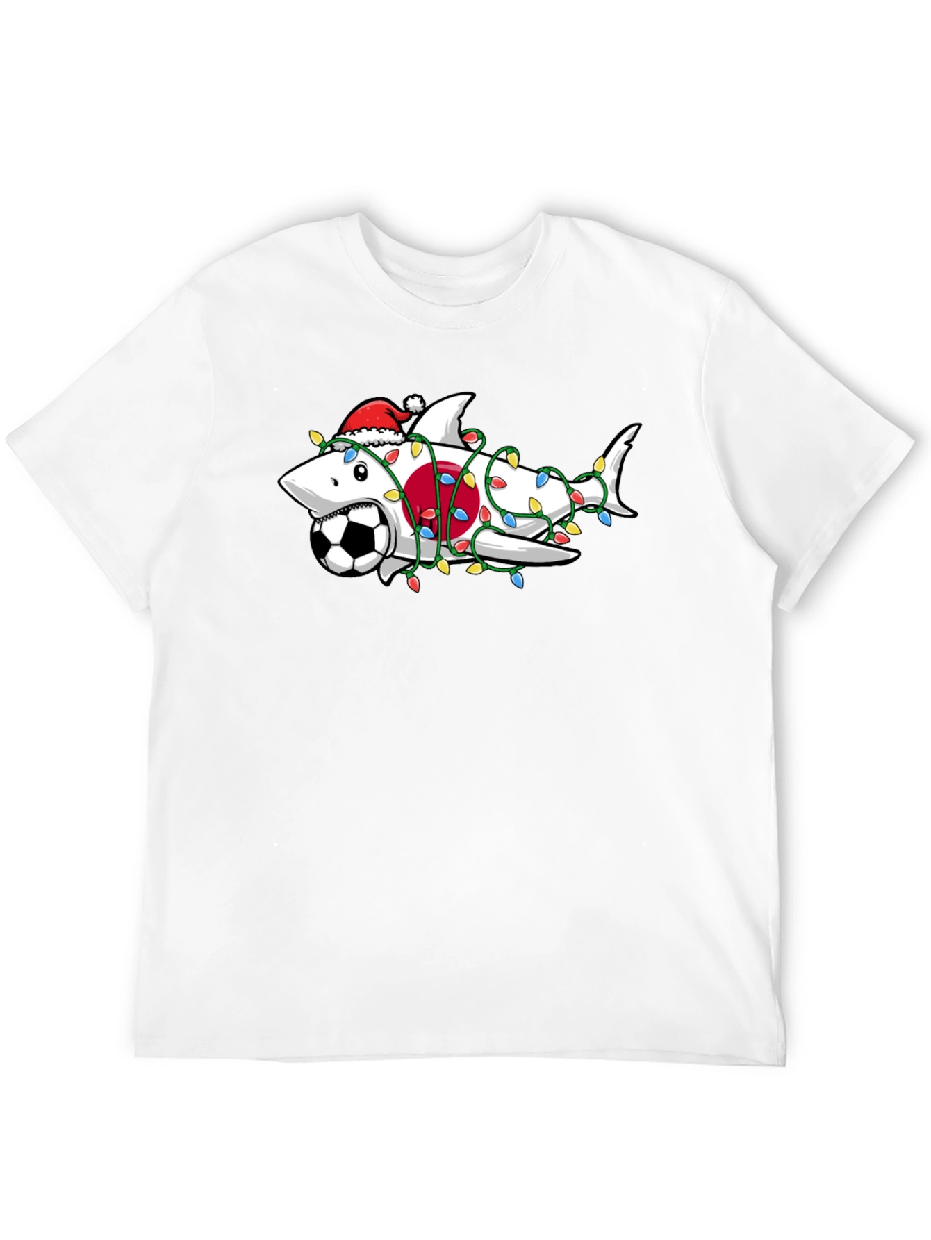 Holiday Shark Soccer Black T-Shirt - 12