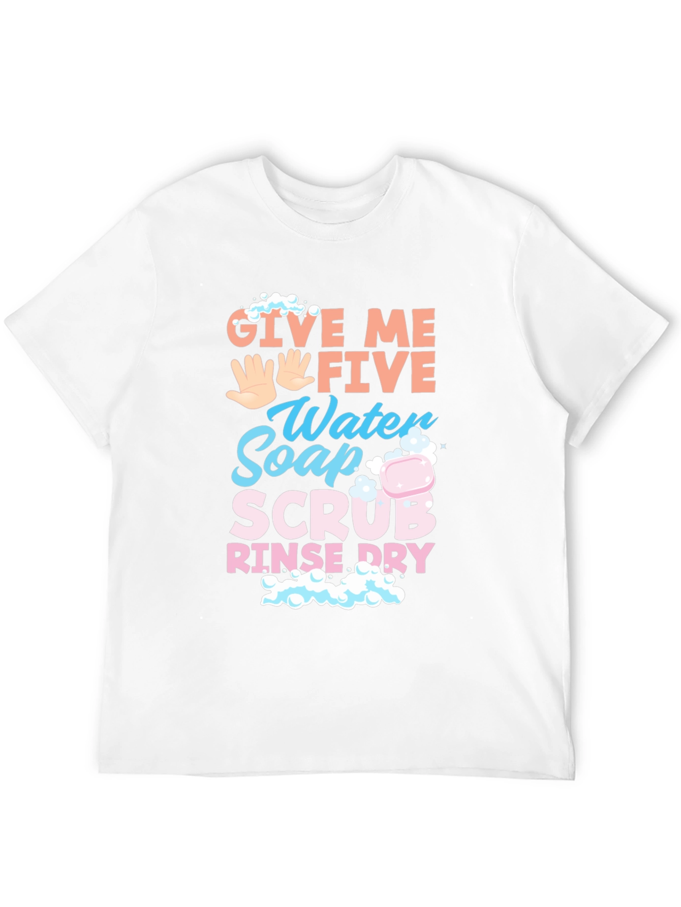 Black Give Me Five Wash Hands T-Shirt view 12