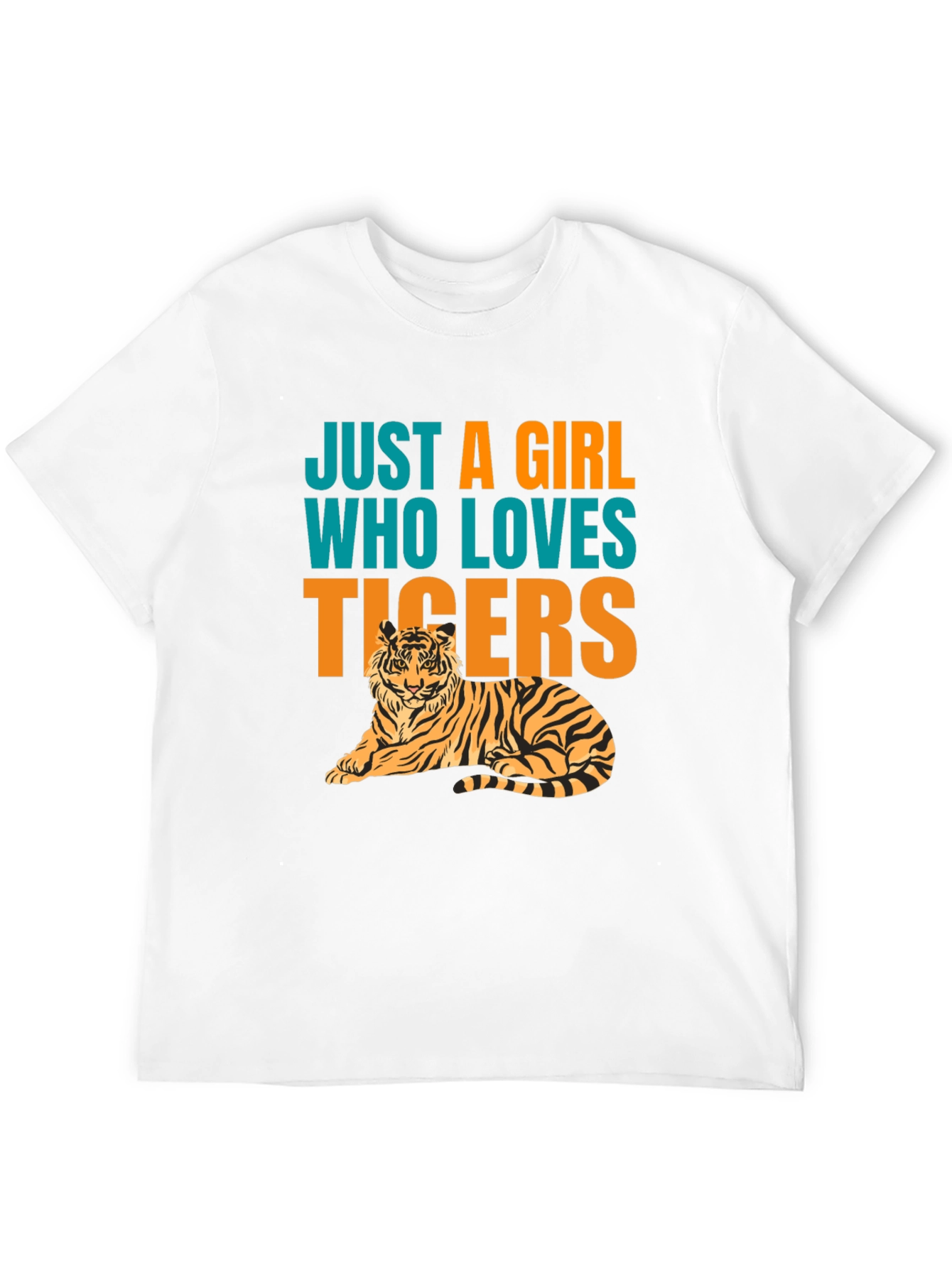 Black Just A Girl Who Loves Tigers T-Shirt view 12
