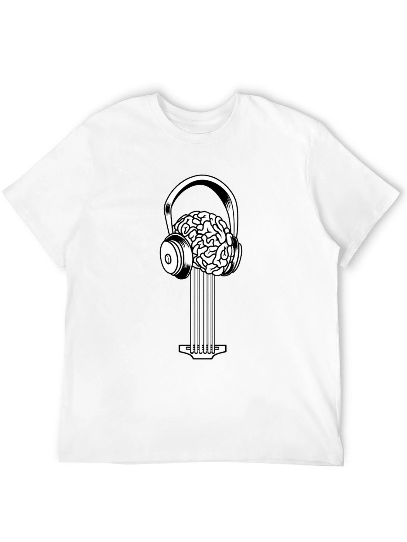 Black Brain Music T-Shirt - Unique Graphic Tee view 12