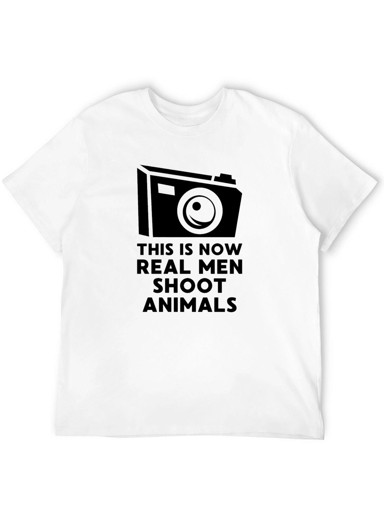 Black Real Men Shoot Animals T-Shirt view 12