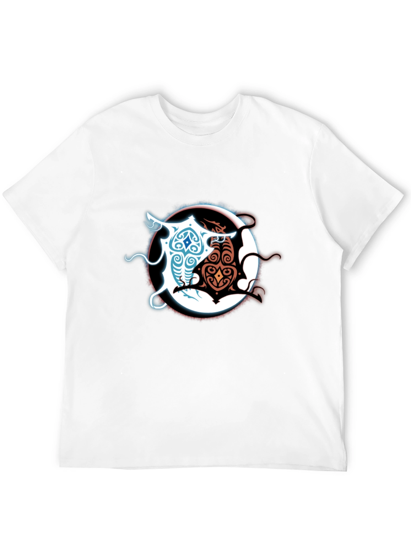 Black Yin Yang Dragons Graphic Tee - Black Cotton Blend view 12