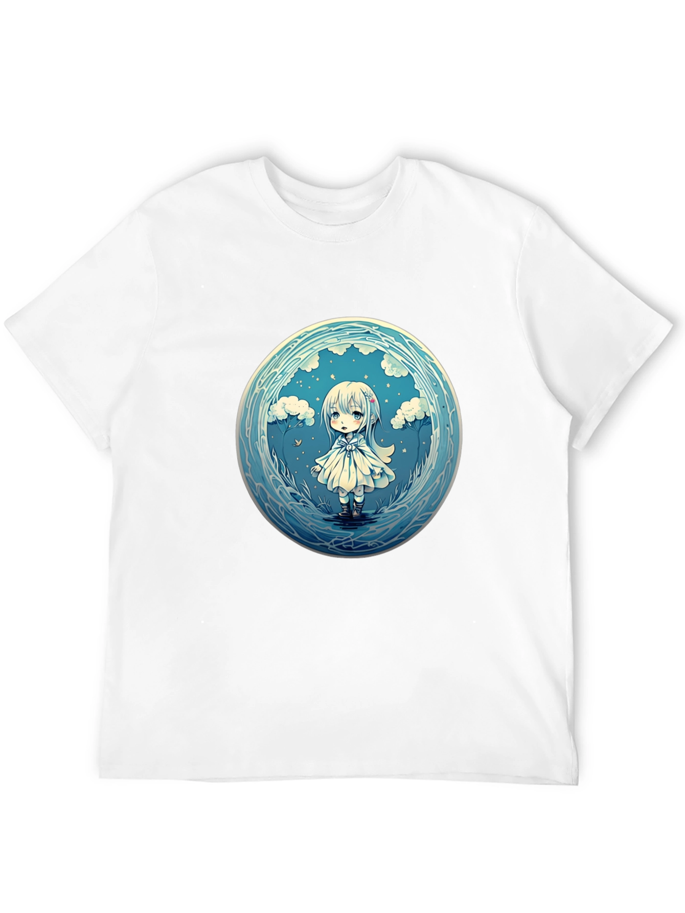 Black Anime Girl Graphic Tee - Stylish Black Cotton T-Shirt view 12