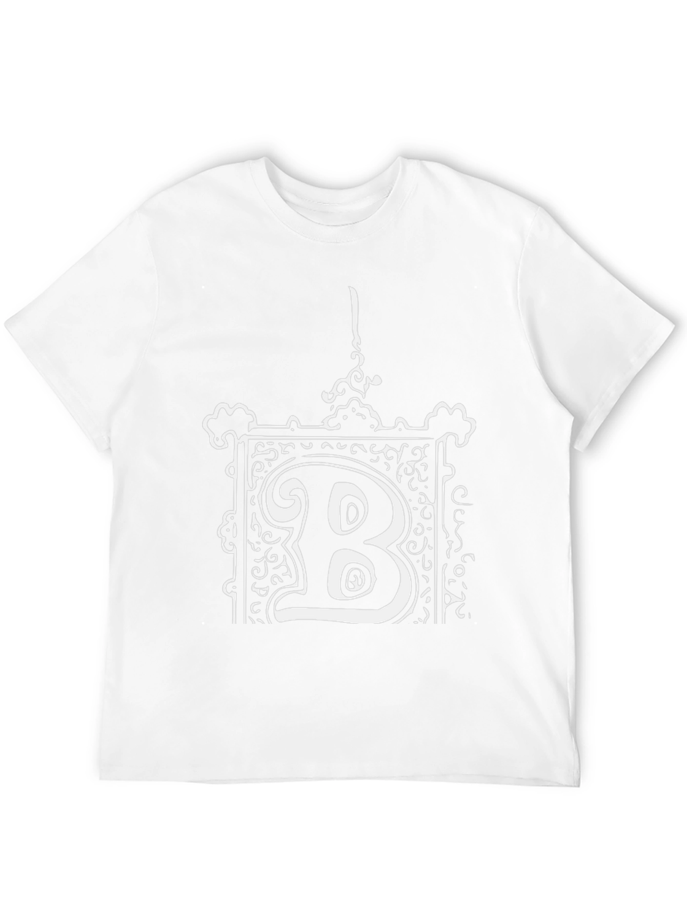 Ornate "B" Graphic Tee - Black Cotton Blend - 12