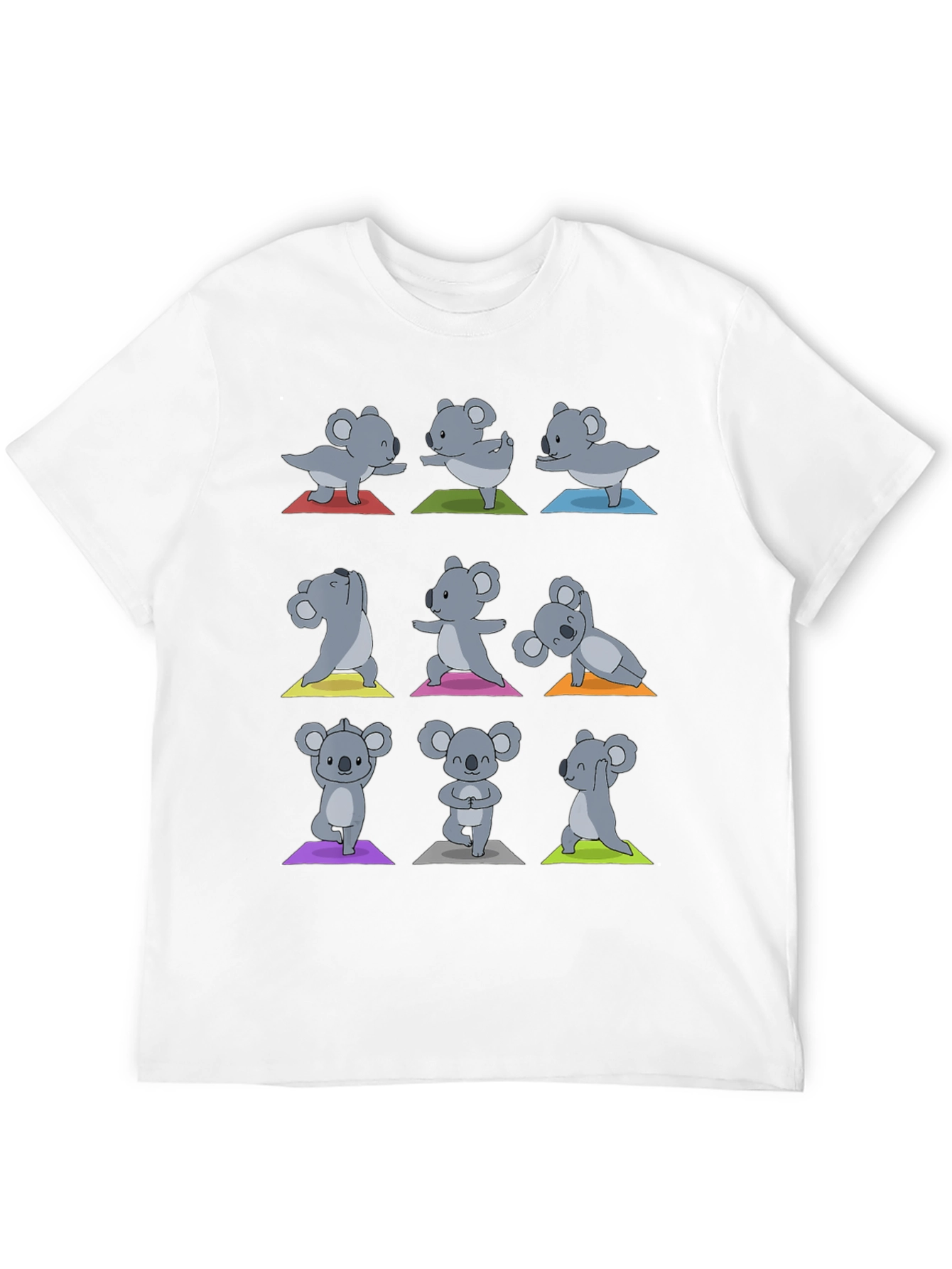 Black Yoga Koala T-Shirt: Men's Black Cotton Tee view 12