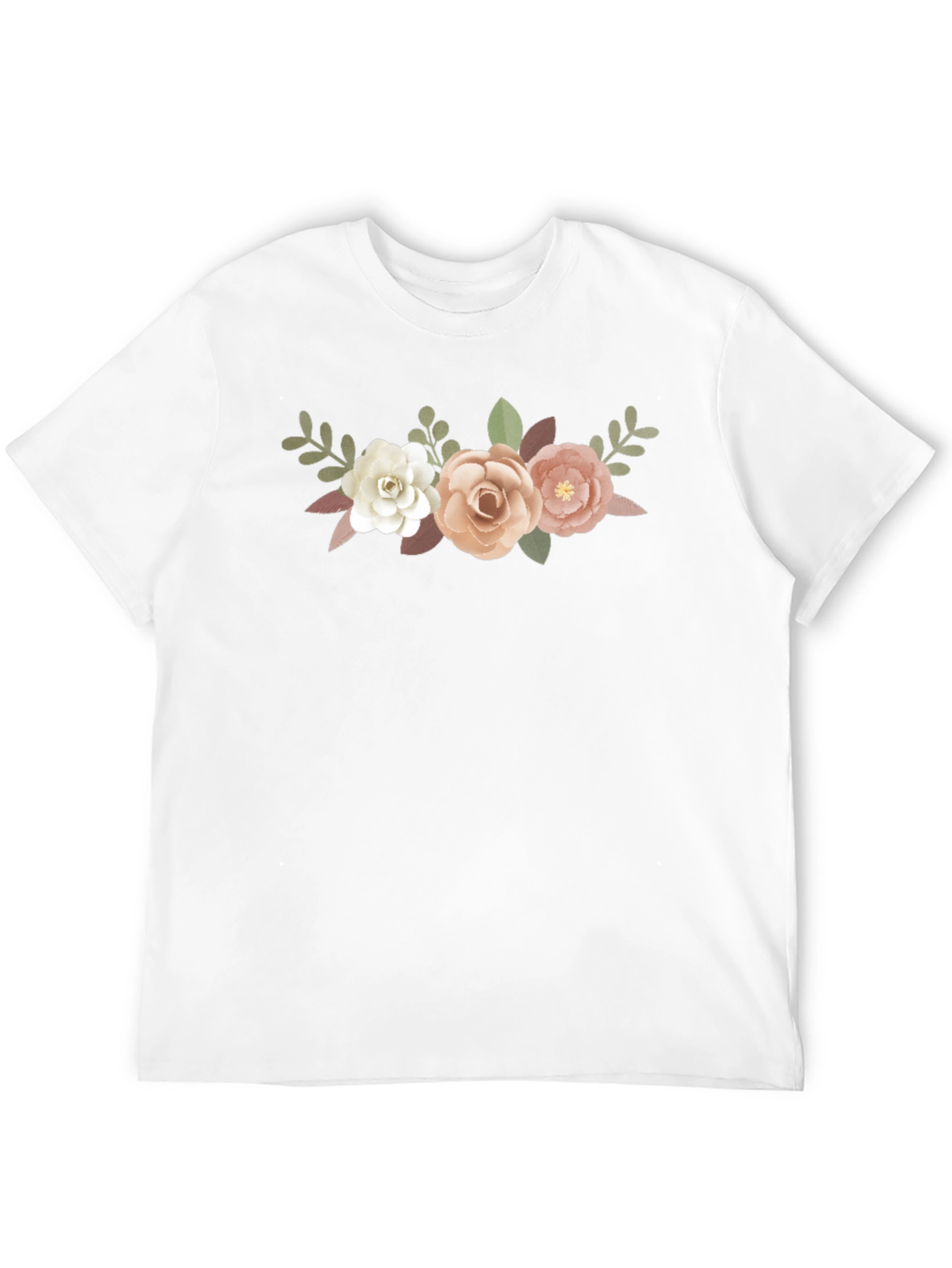 Black Floral Bouquet Graphic Tee - Black Cotton T-Shirt view 12