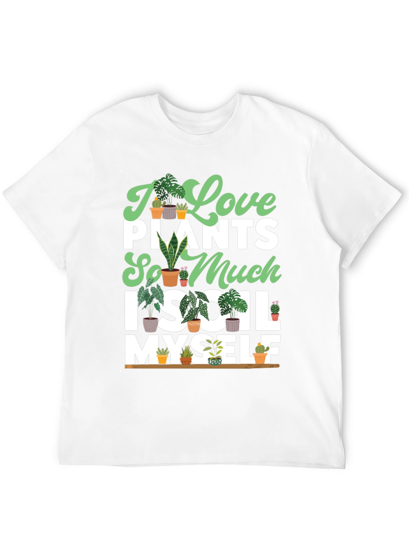 Black I Love Plants T-Shirt view 12