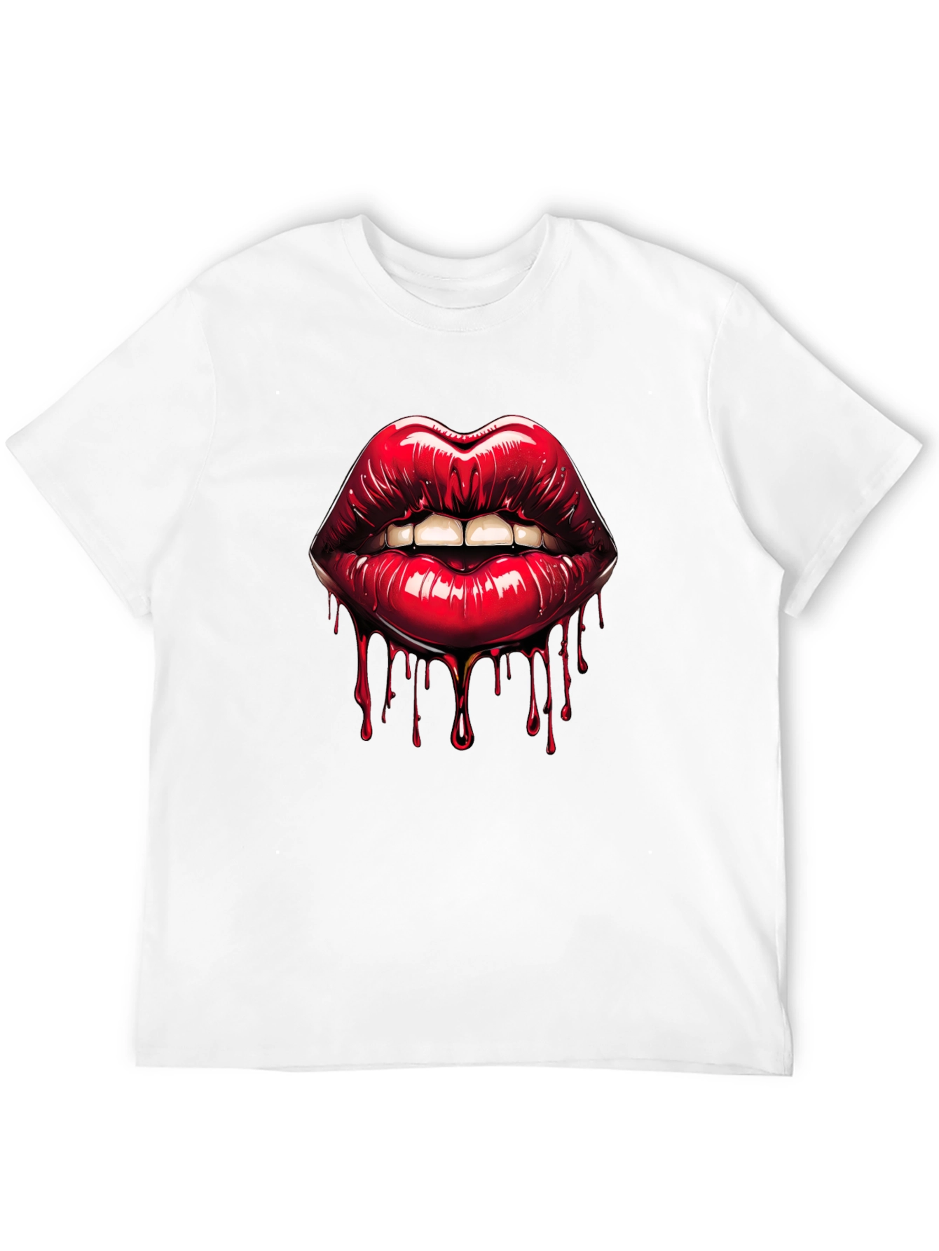 Black Bleeding Lips Graphic Tee - Bold Fashion view 12