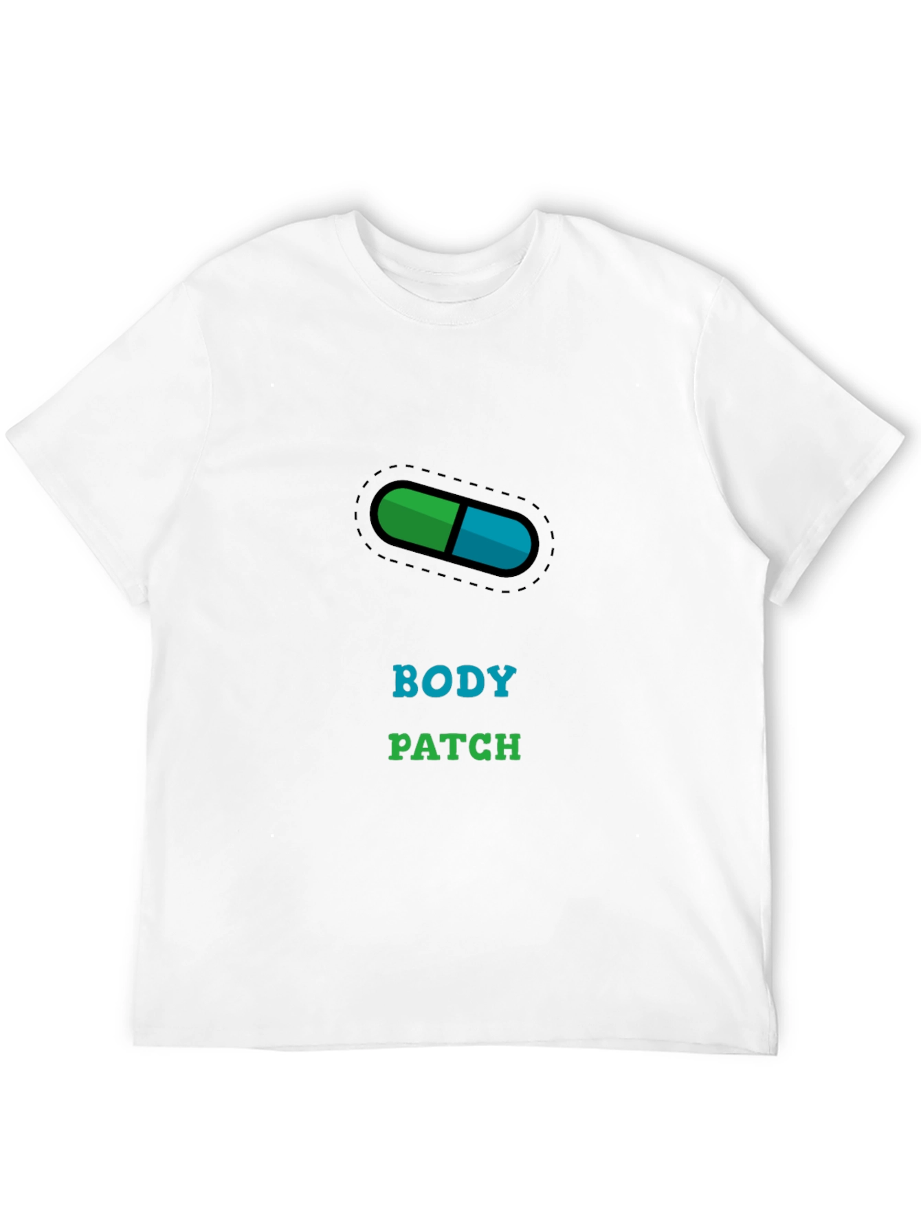 Black Body Patch T-Shirt - Medical Design view 12