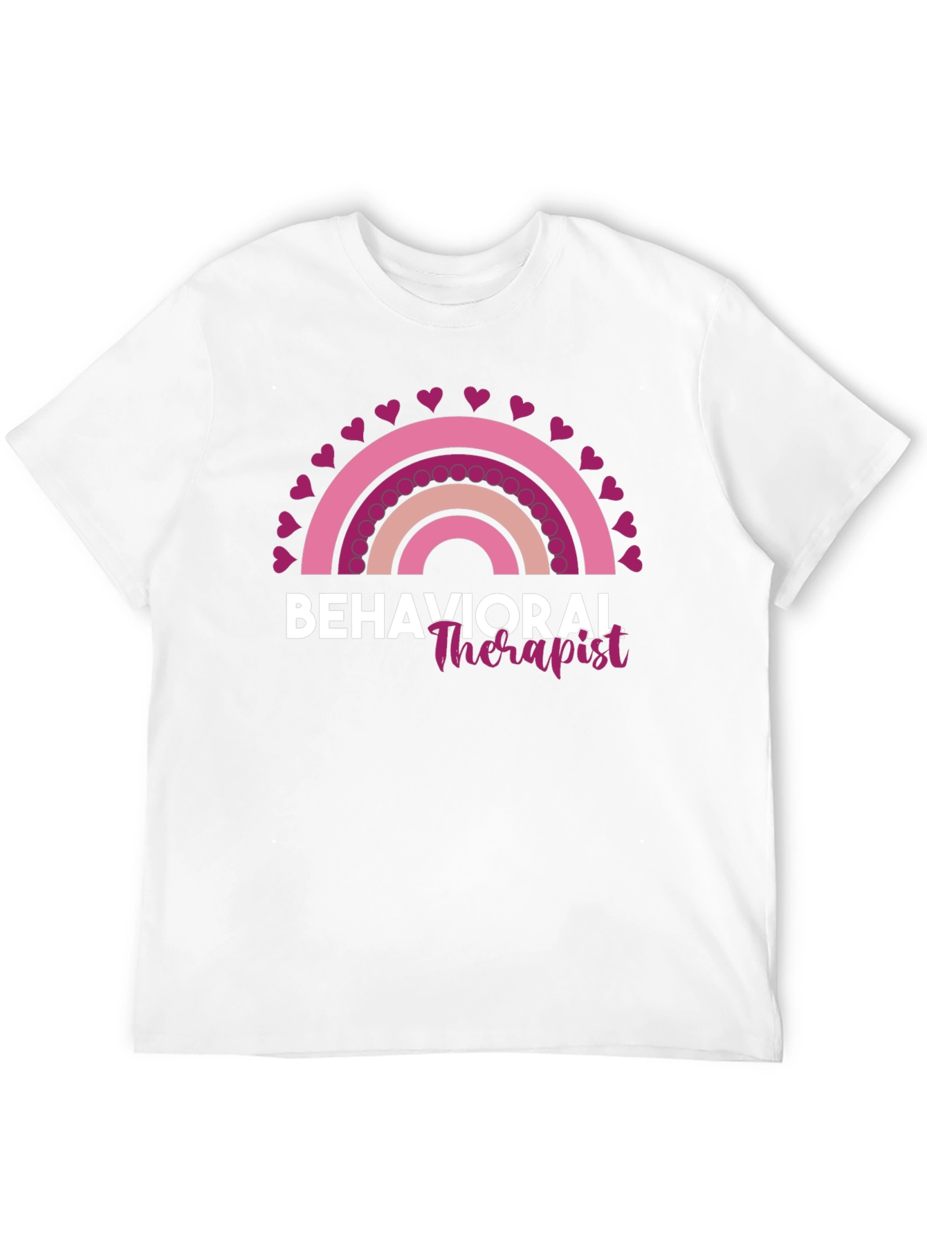 Black Behavioral Therapist Rainbow Heart T-Shirt view 12