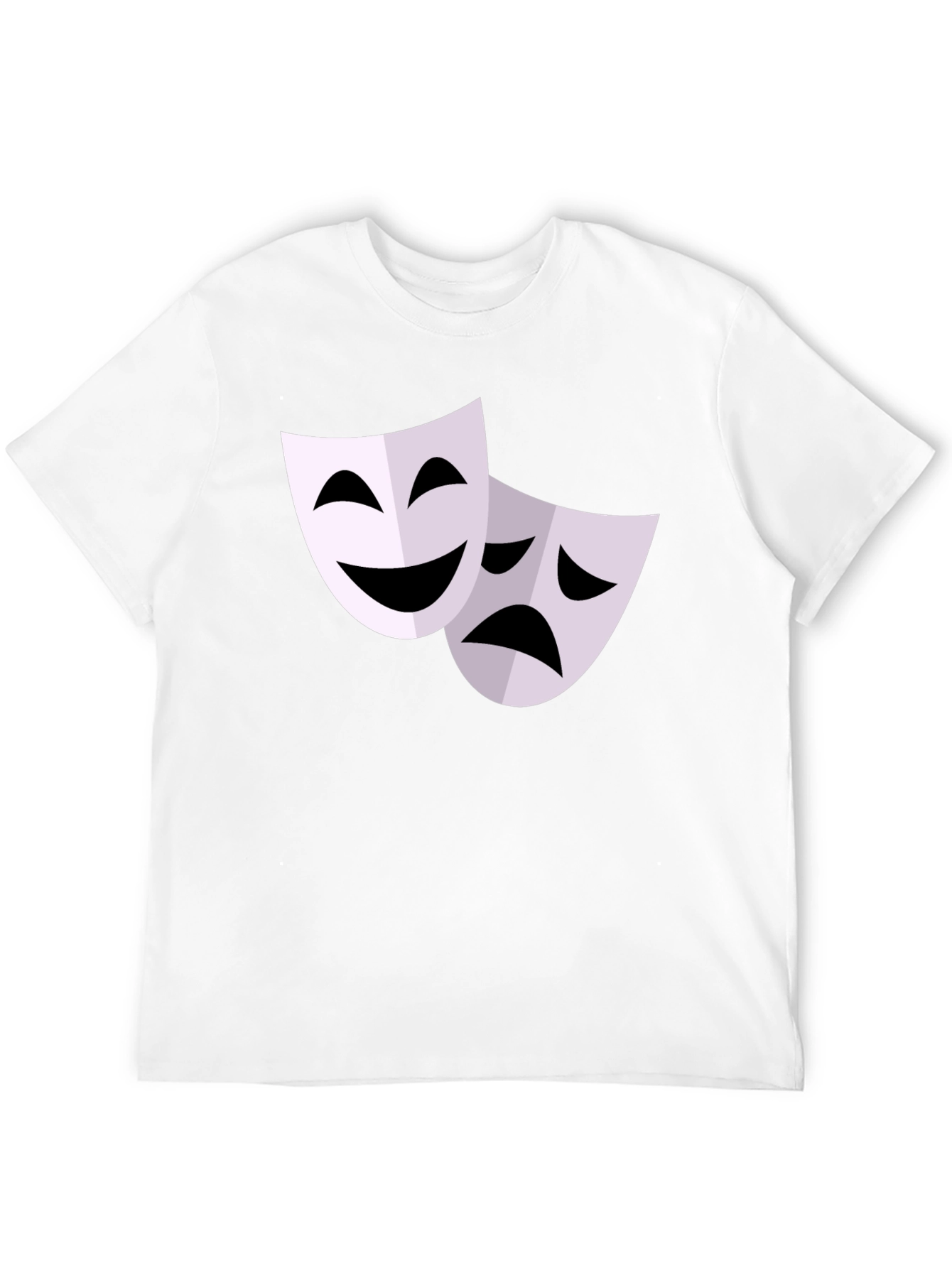 Black Comedy Tragedy Mask Graphic T-Shirt - Black view 12