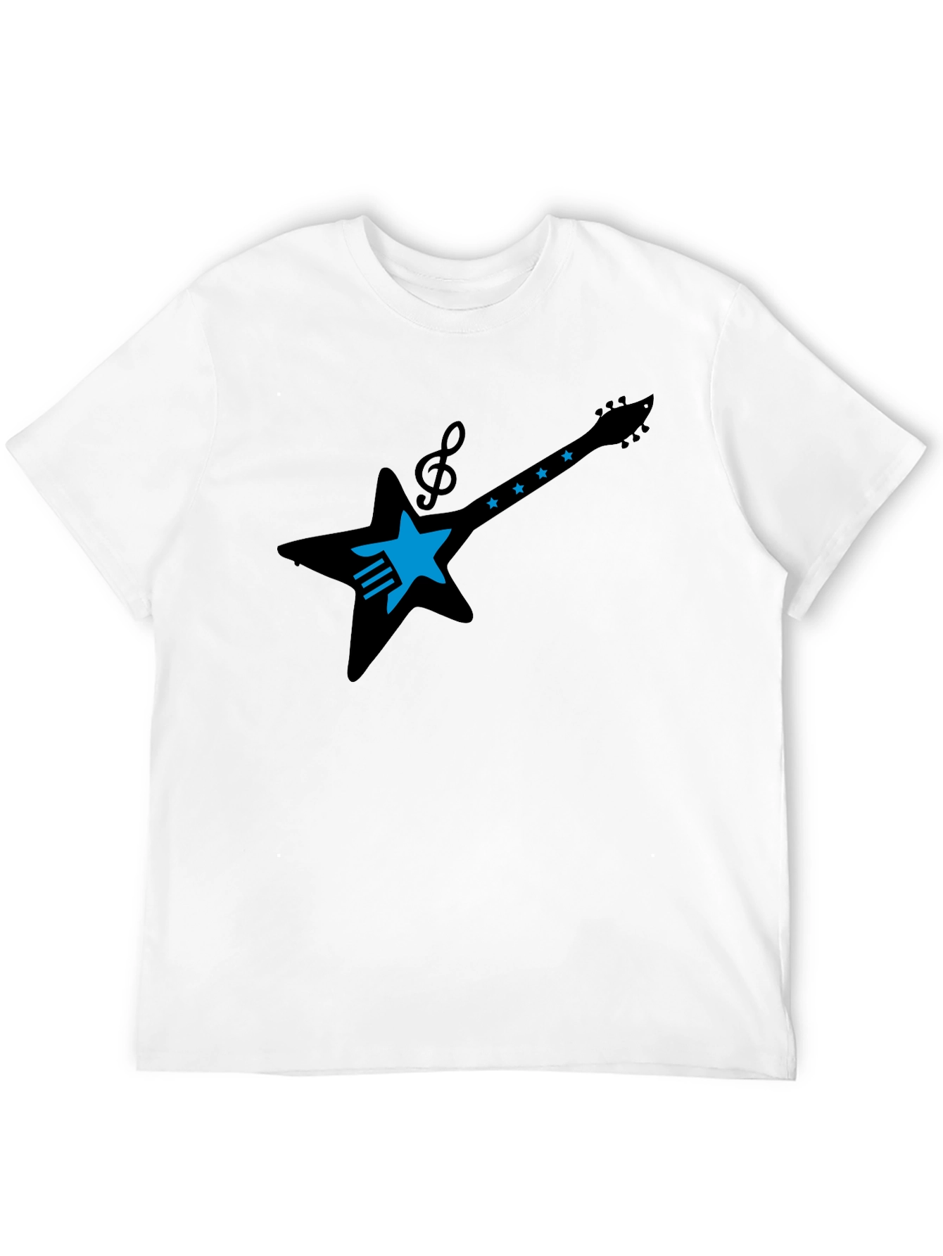 Black Rock Star Guitar Tee - Black Cotton Graphic T-Shirt view 12