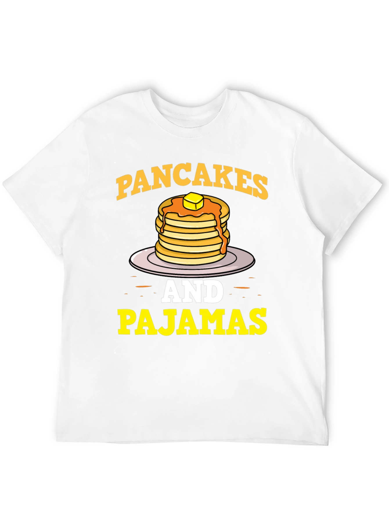 Black Pancakes & Pajamas Graphic Tee - Funny Breakfast Shirt view 12