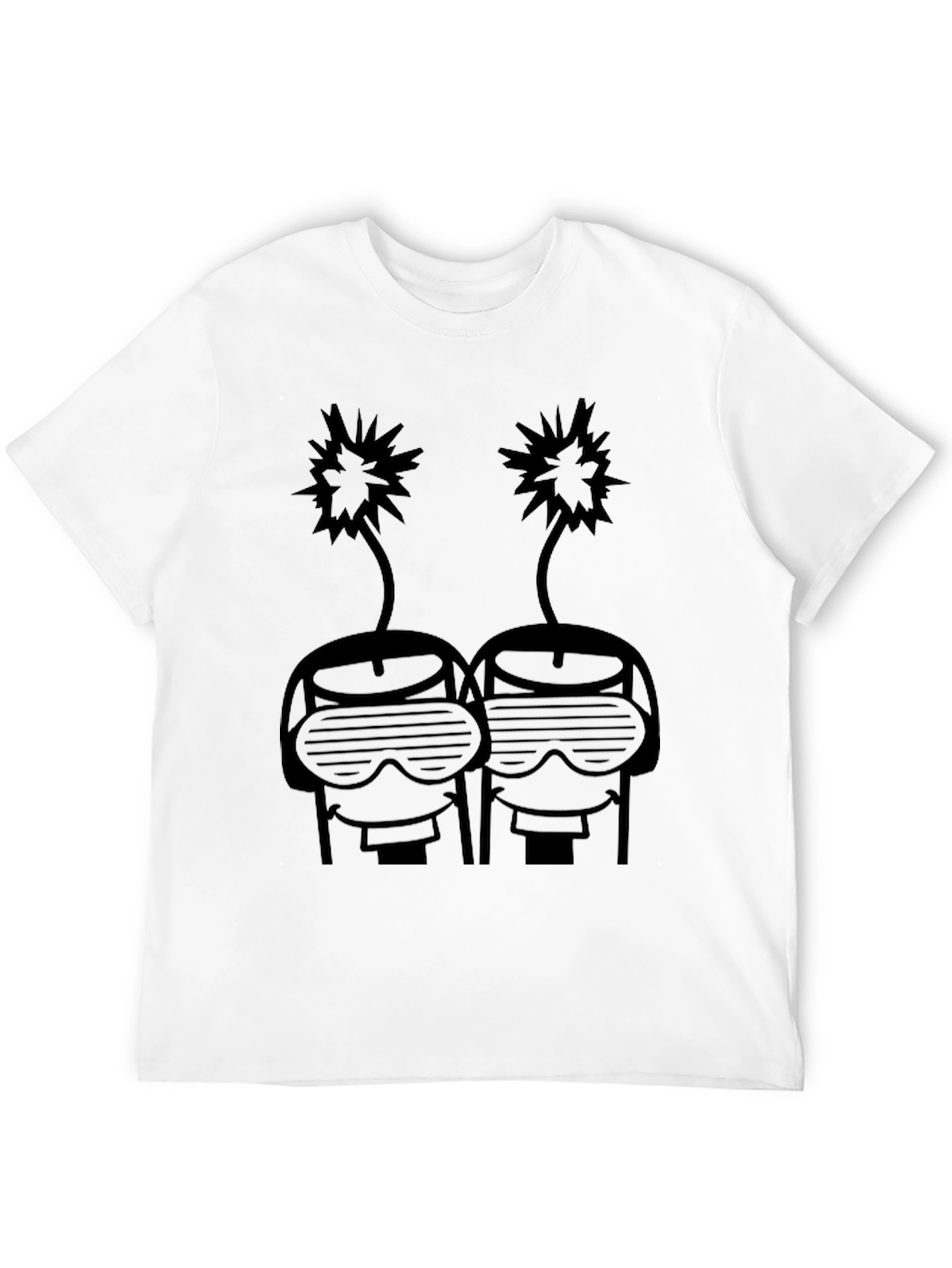 Black Cool Graphic Tee - Retro Robot Head Design view 12