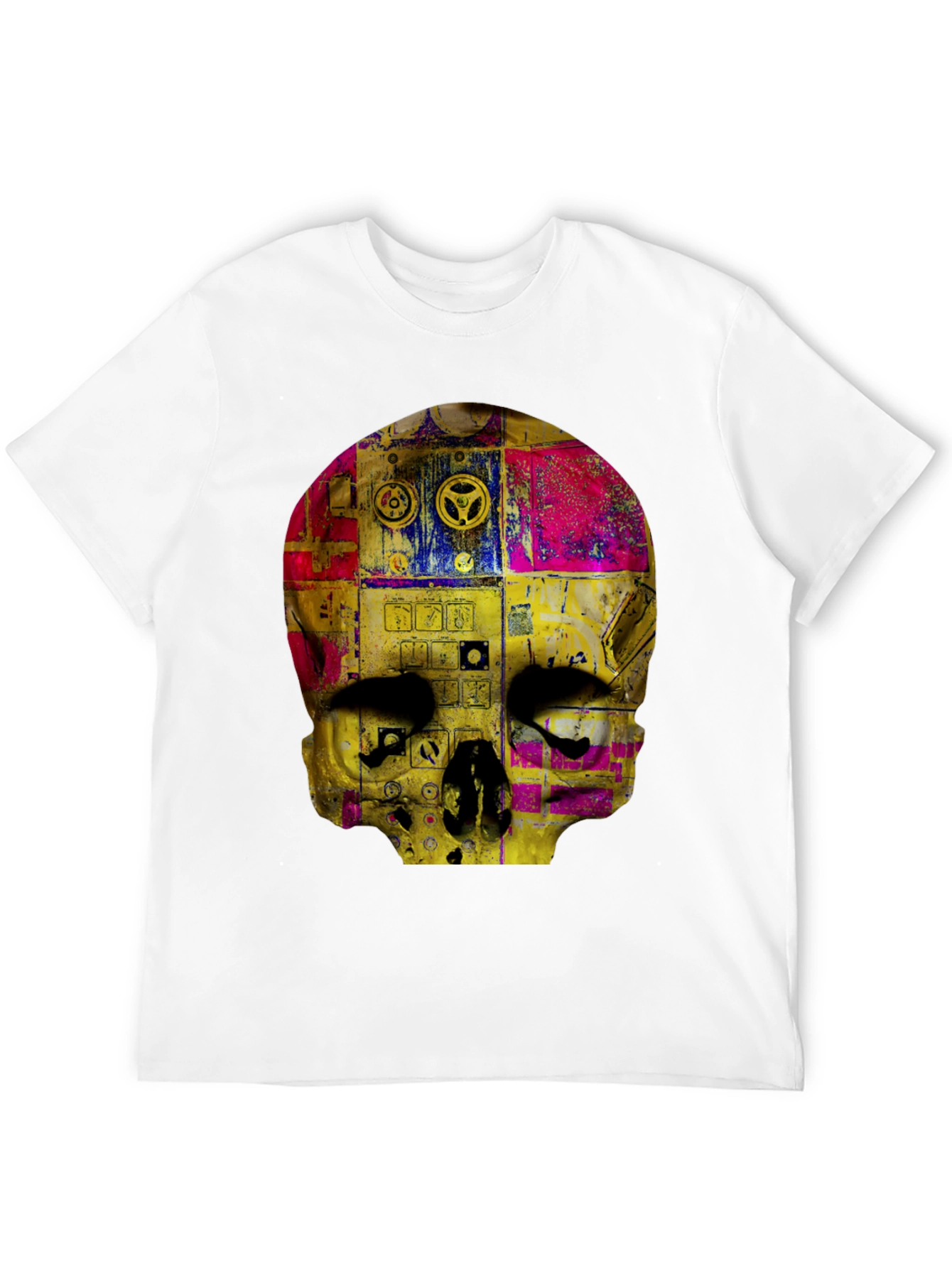 Black Skull Graphic Print Men's T-Shirt view 12