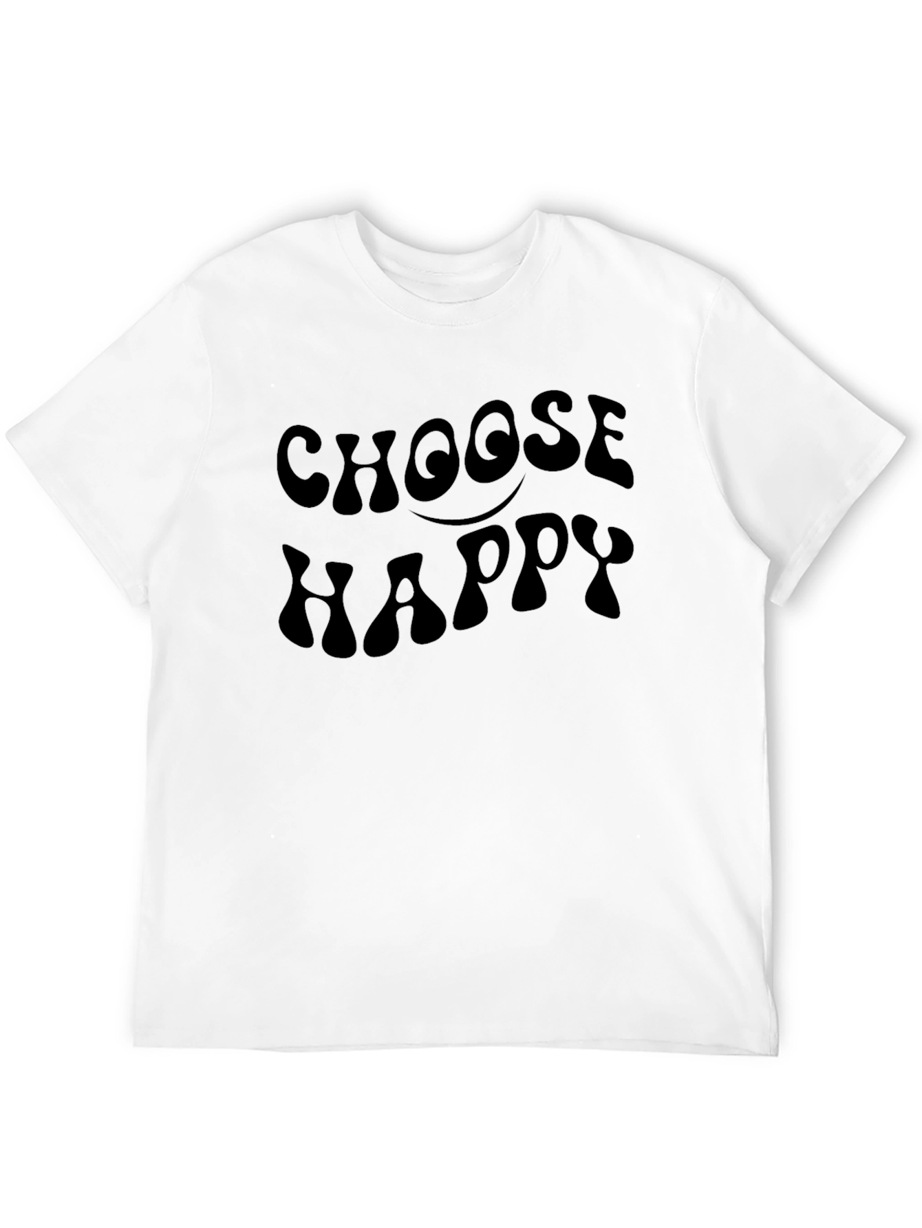 Black Choose Happy Black Graphic Tee Shirt view 12