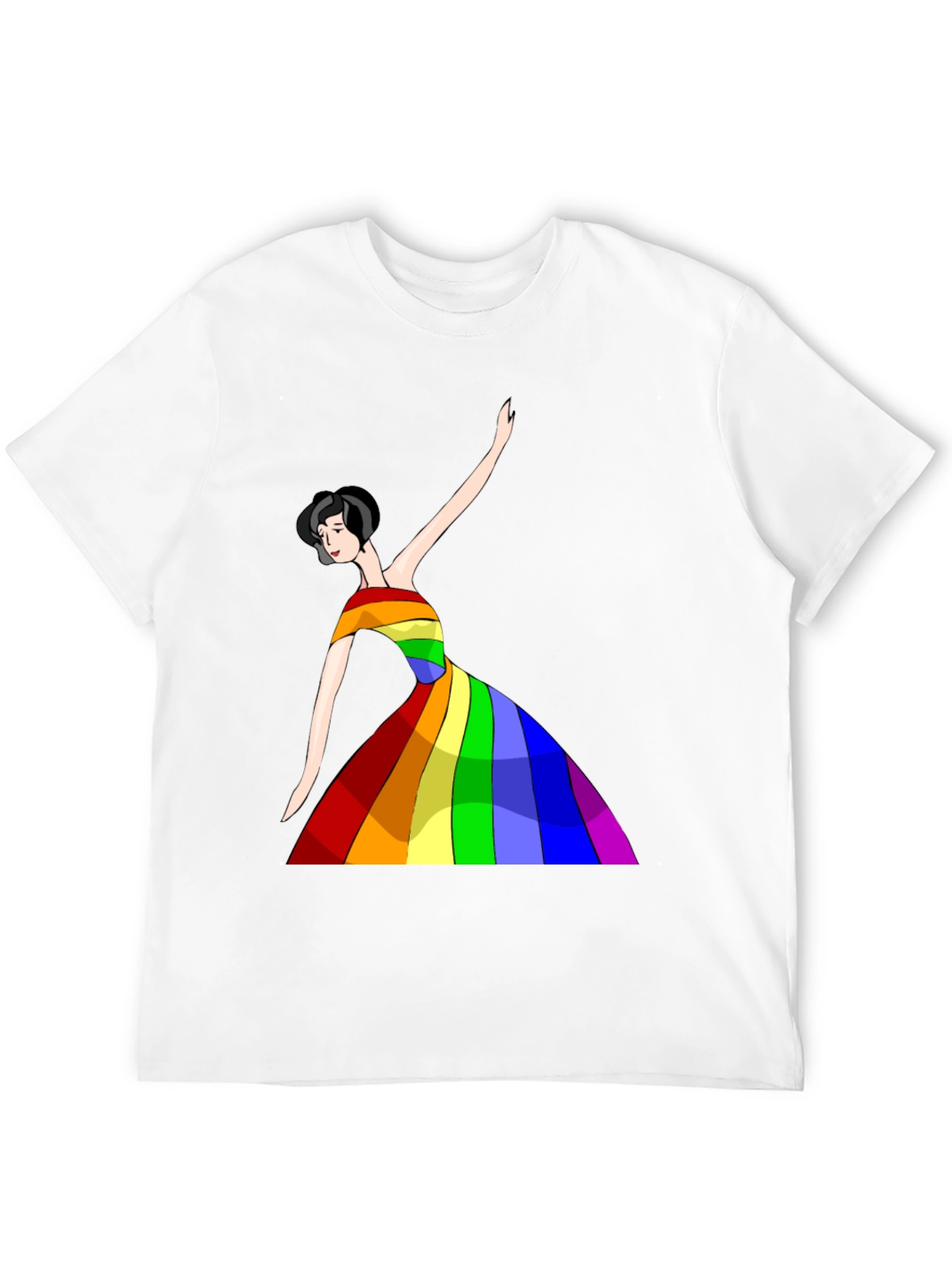 Black Rainbow Dress Woman Graphic Tee - Unisex view 12