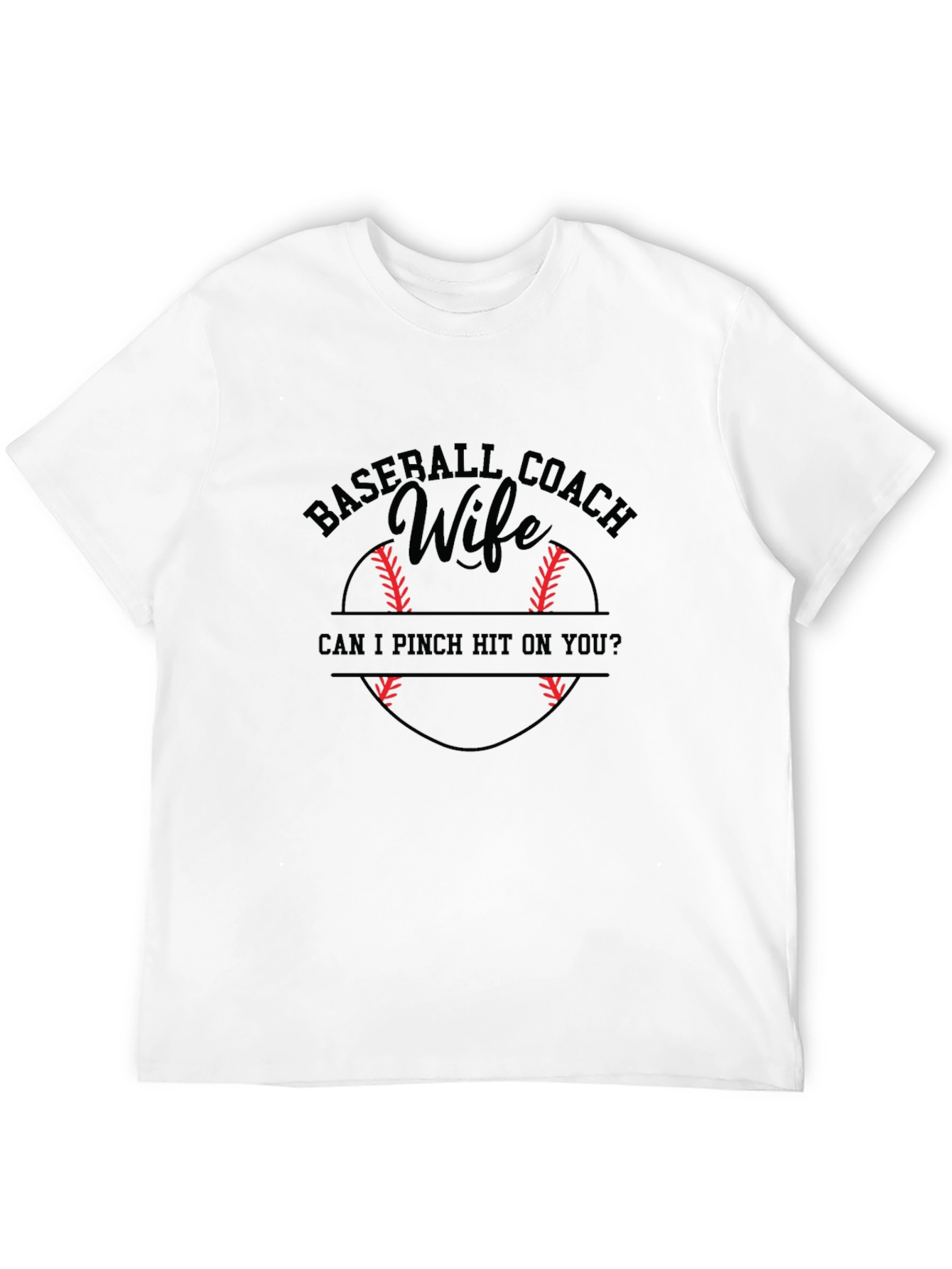 Black Baseball Coach Wife T-Shirt Funny Graphic Tee view 12