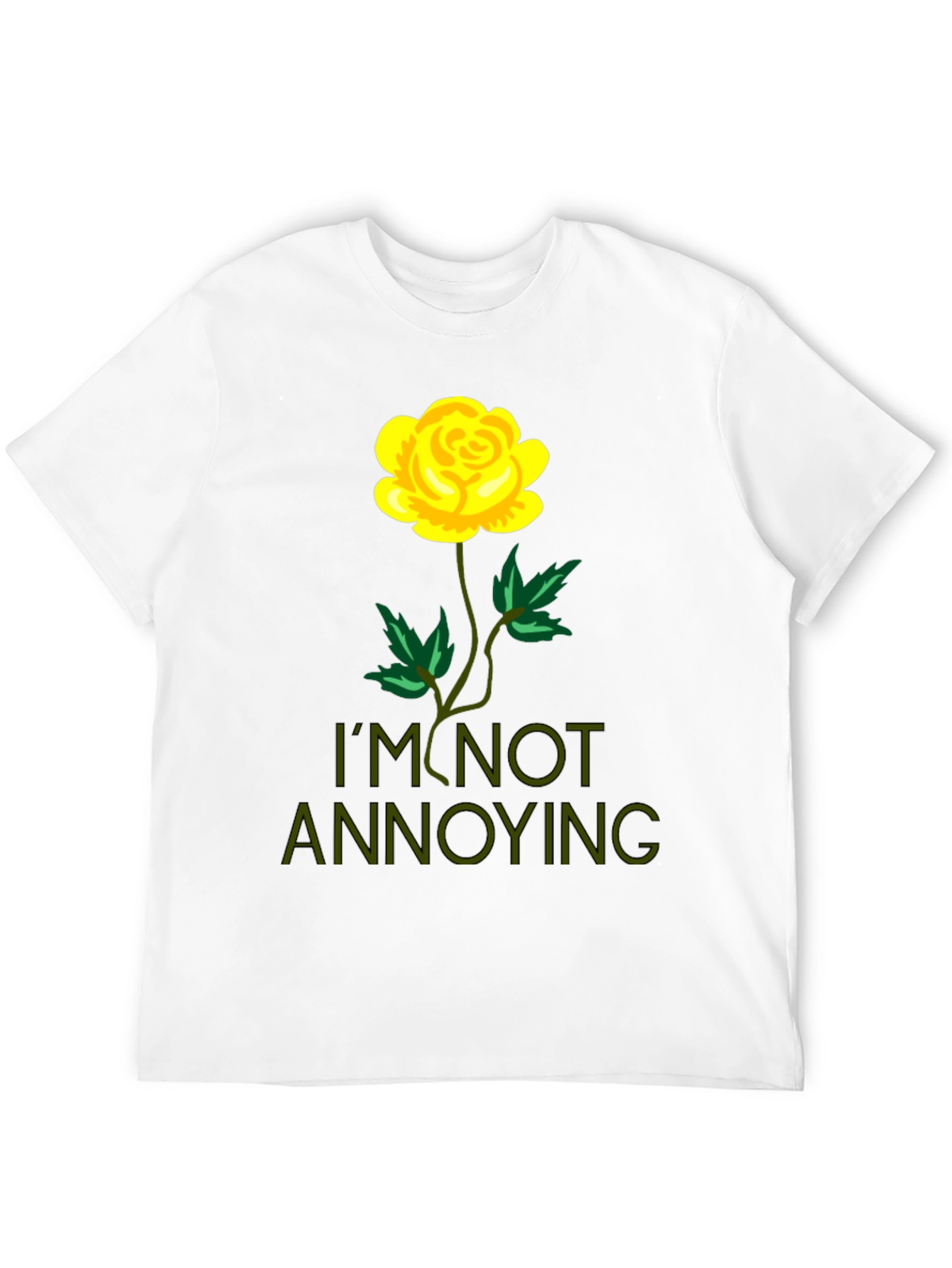 Black I'm Not Annoying Rose Graphic T-Shirt view 12