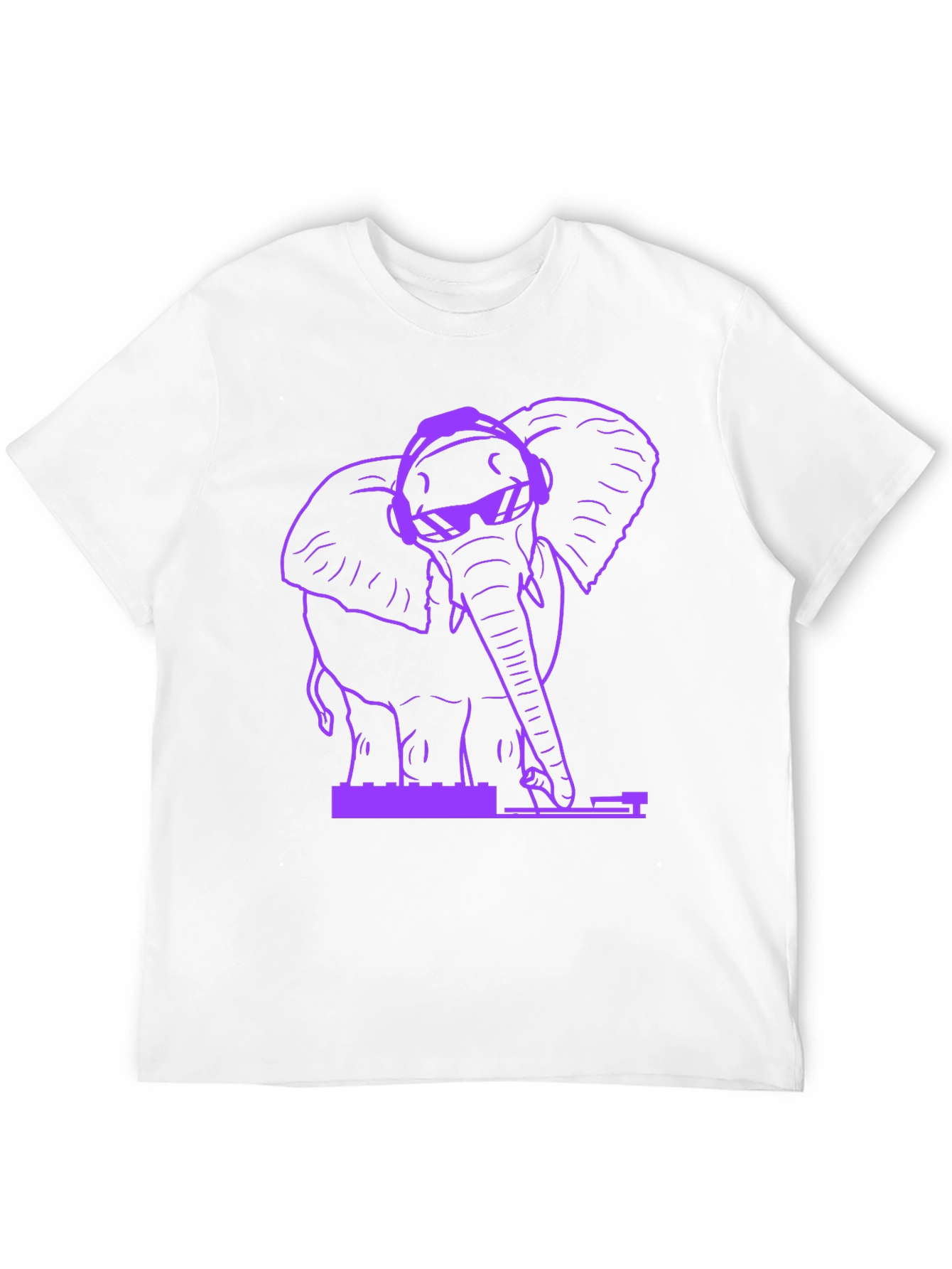 Black DJ Elephant Graphic T-Shirt - Black view 12