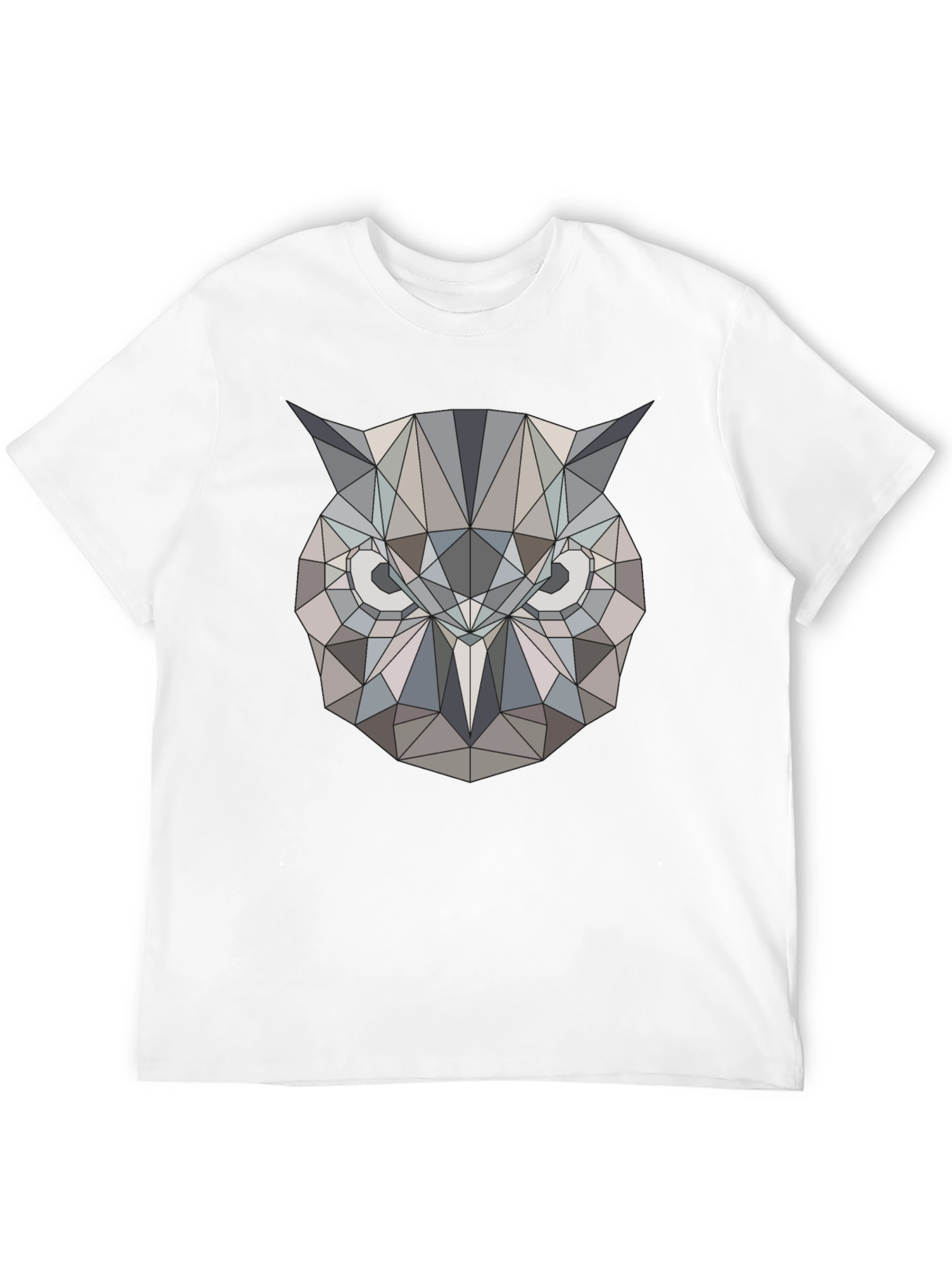 Black Geometric Owl Print Black T-Shirt view 12
