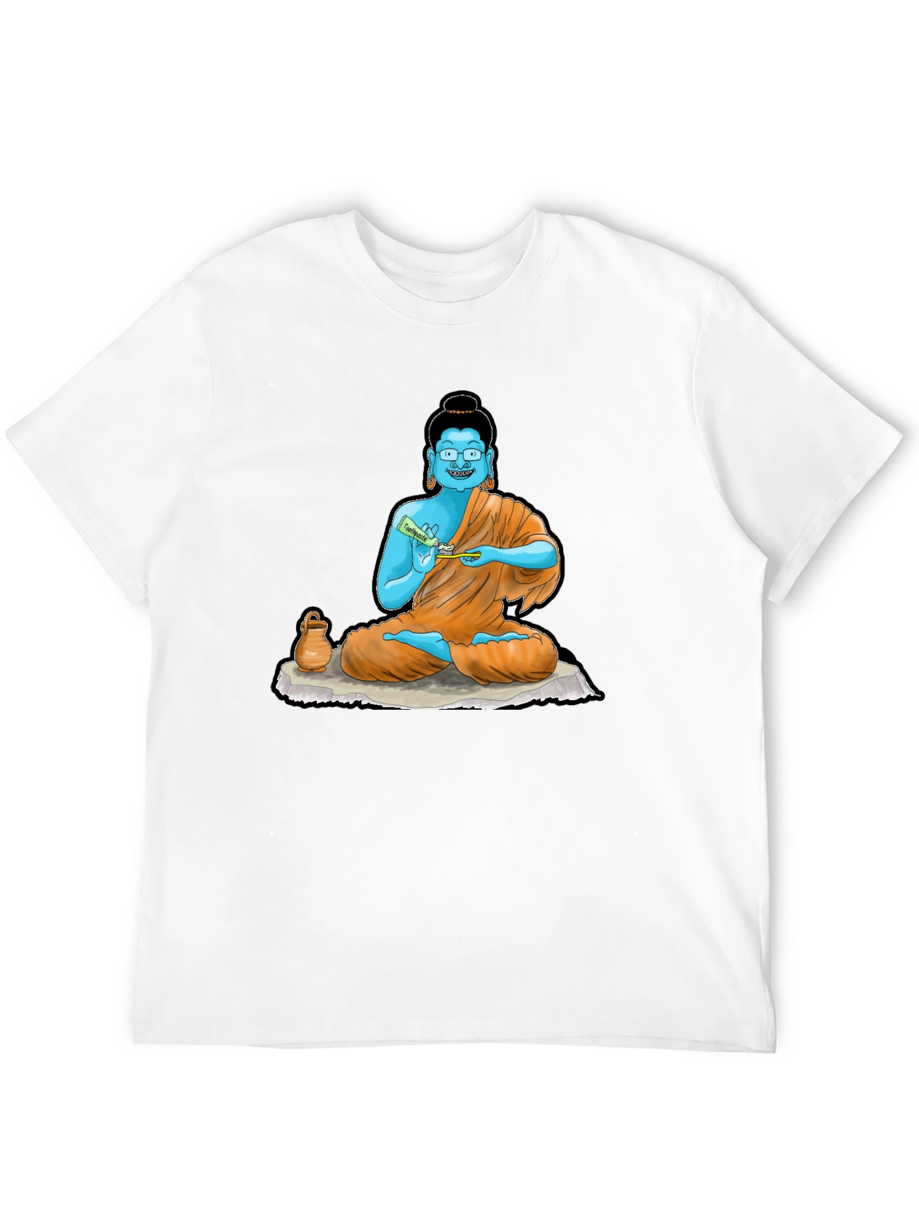 Black Buddha Toothpaste Graphic Tee - Unique Design view 12