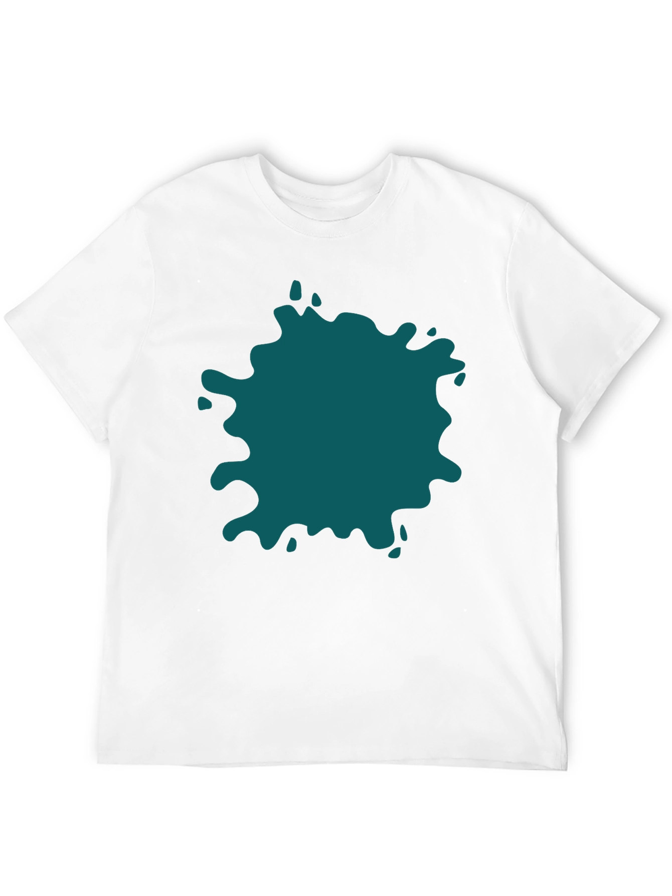 Black Bold Teal Splatter Black T-Shirt - Unique Design view 12