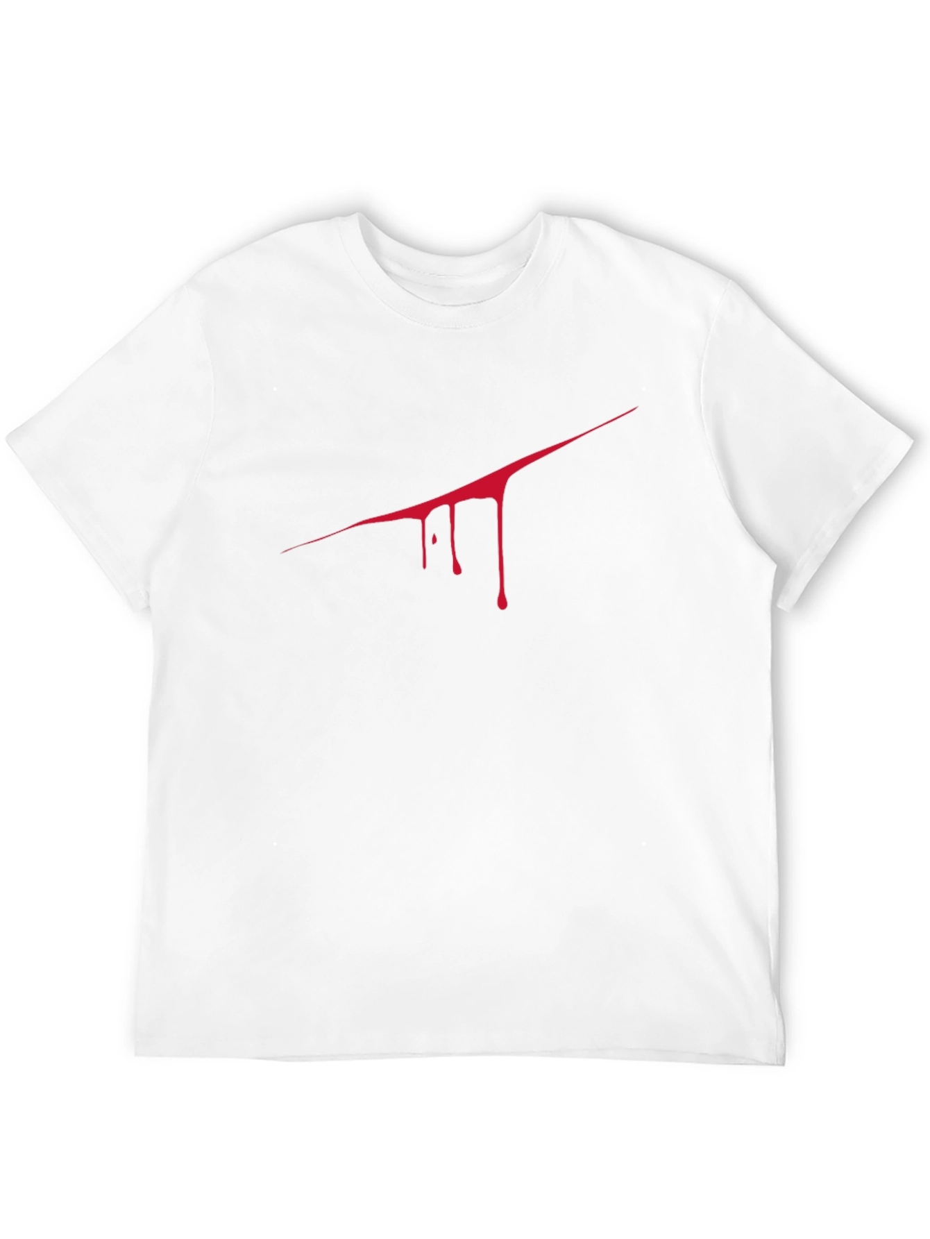 Black Men's Black Tee with Graphic Red Slash view 12