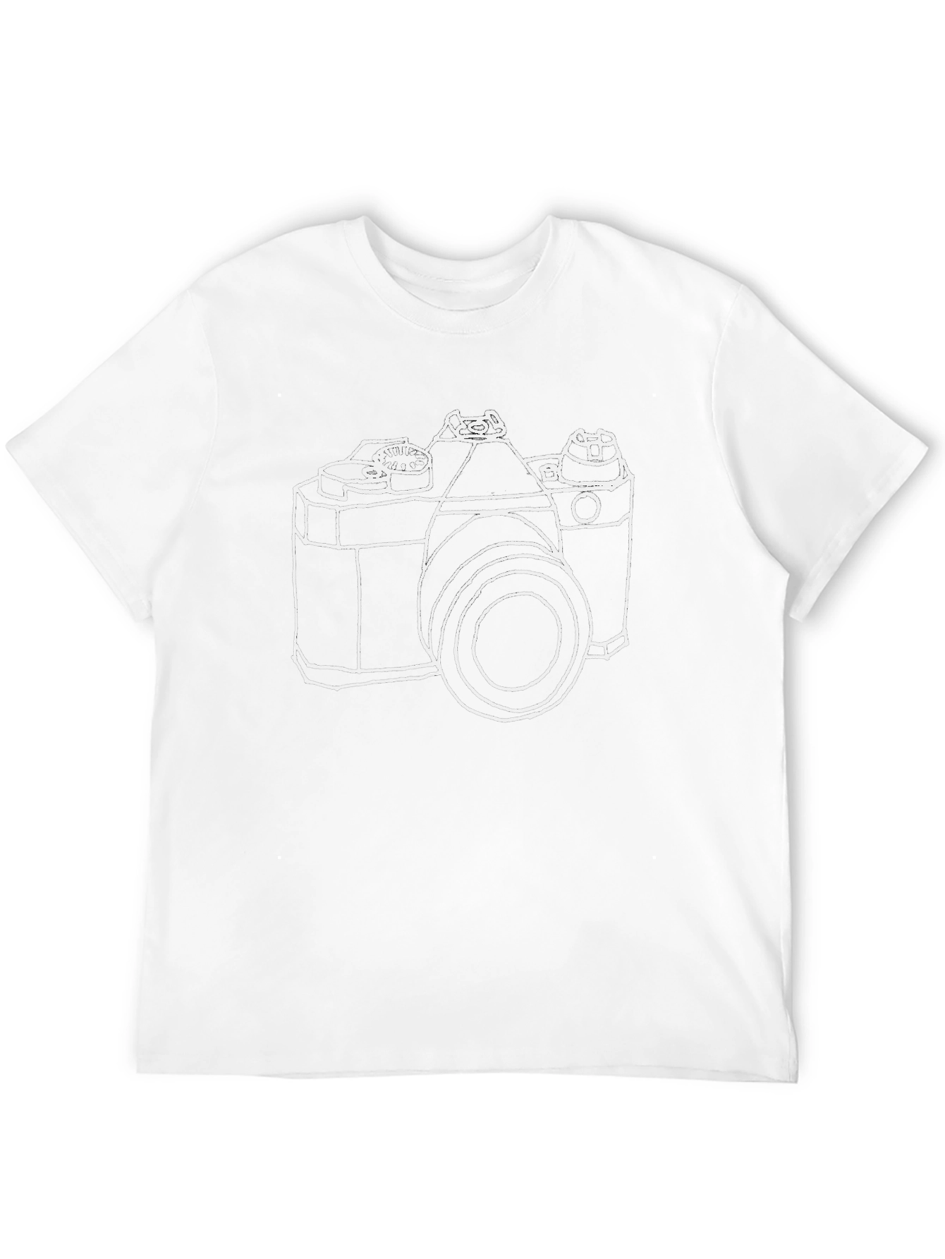 Black Retro Camera Graphic Tee - Black Casual T-Shirt view 12