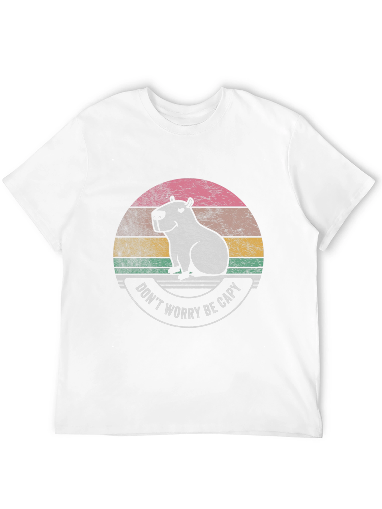 Black Don't Worry Be Capy Black T-Shirt view 12