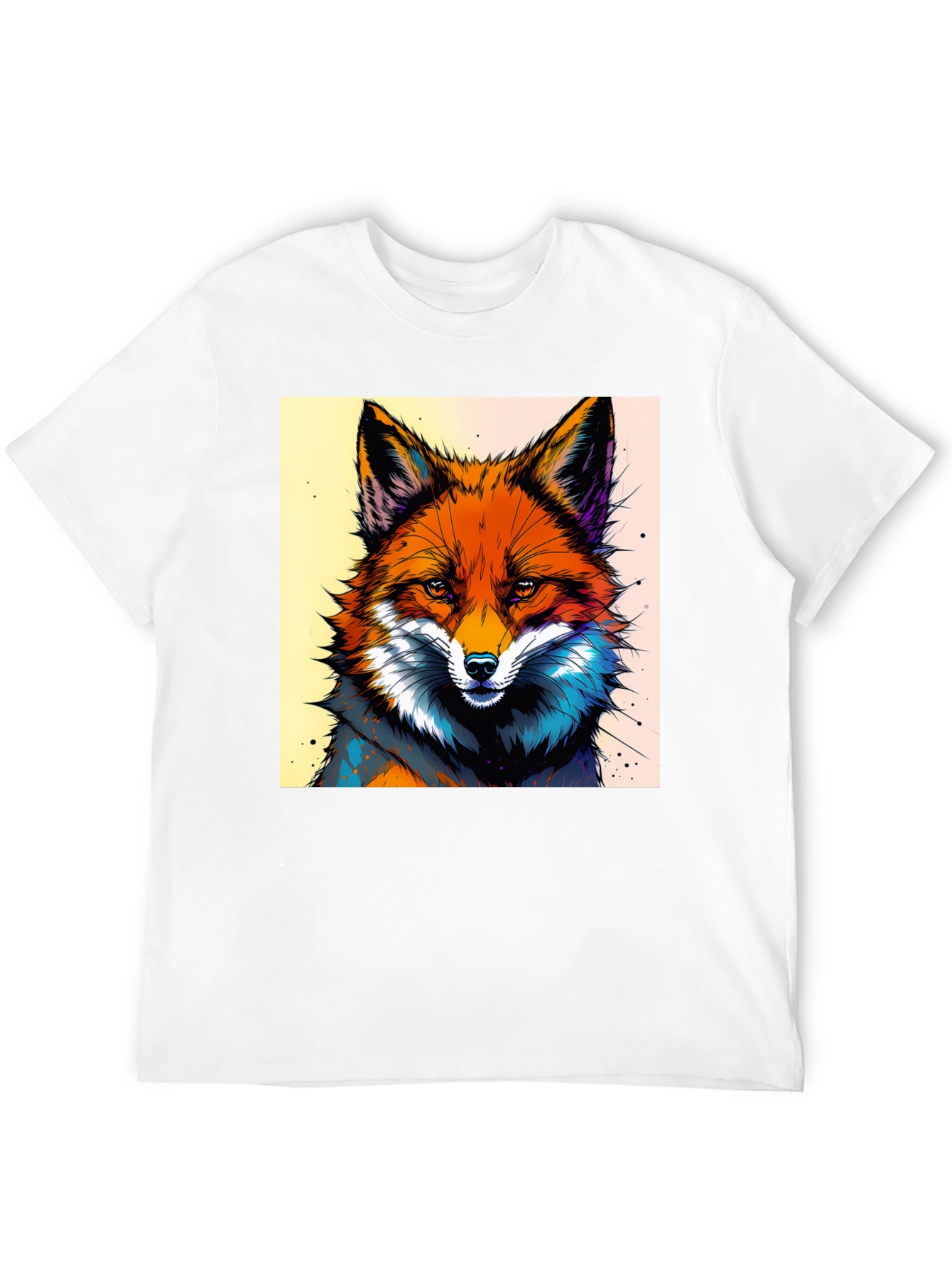 Black Artistic Fox Graphic Tee - Stylish & Unique view 12