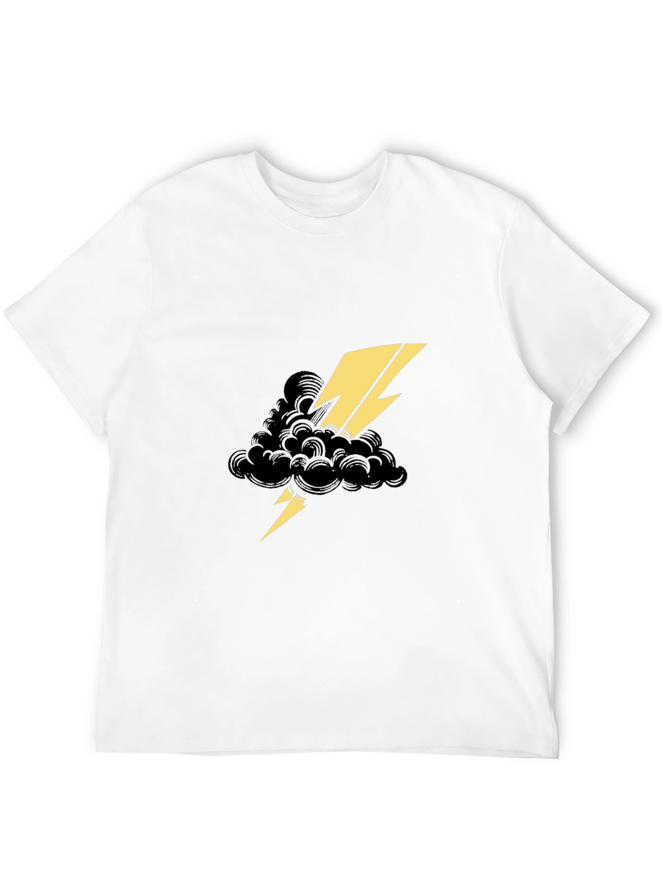 Black Black Tee with Lightning Cloud Graphic view 12