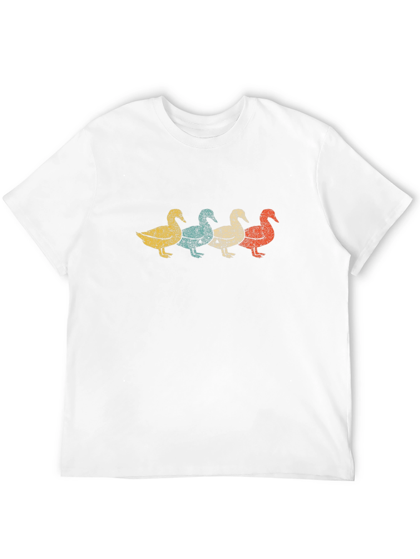 Black Retro Duck Row Graphic Tee - Classic Black T-Shirt view 12