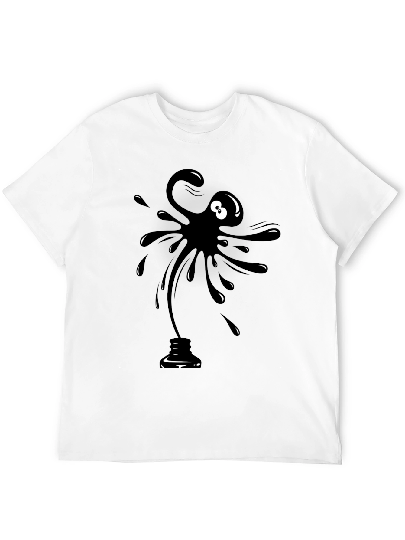 Black Black Ink Blob Graphic T-Shirt - Men's Casual Tee view 12