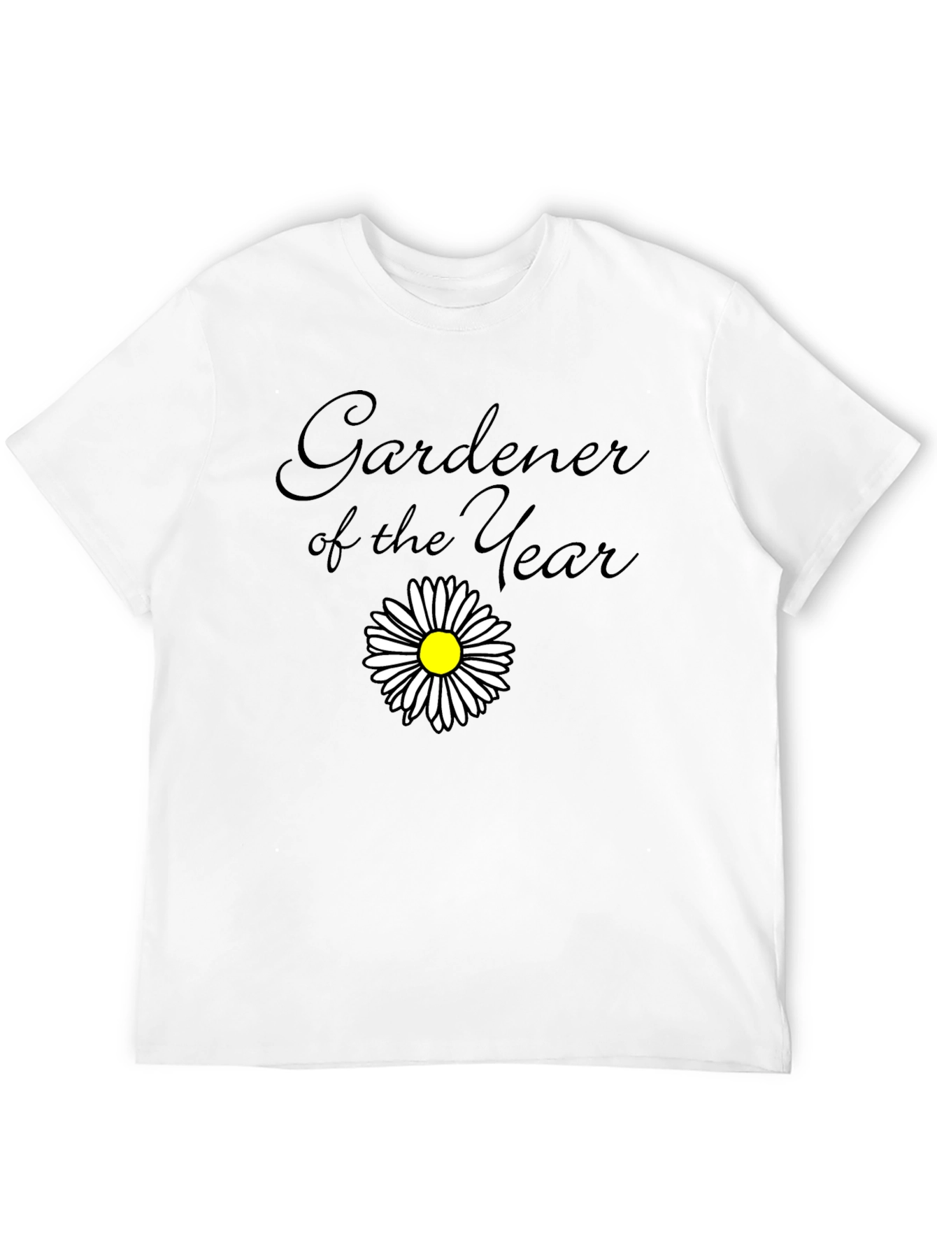 Black Gardener of the Year Black T-Shirt with Daisy view 12