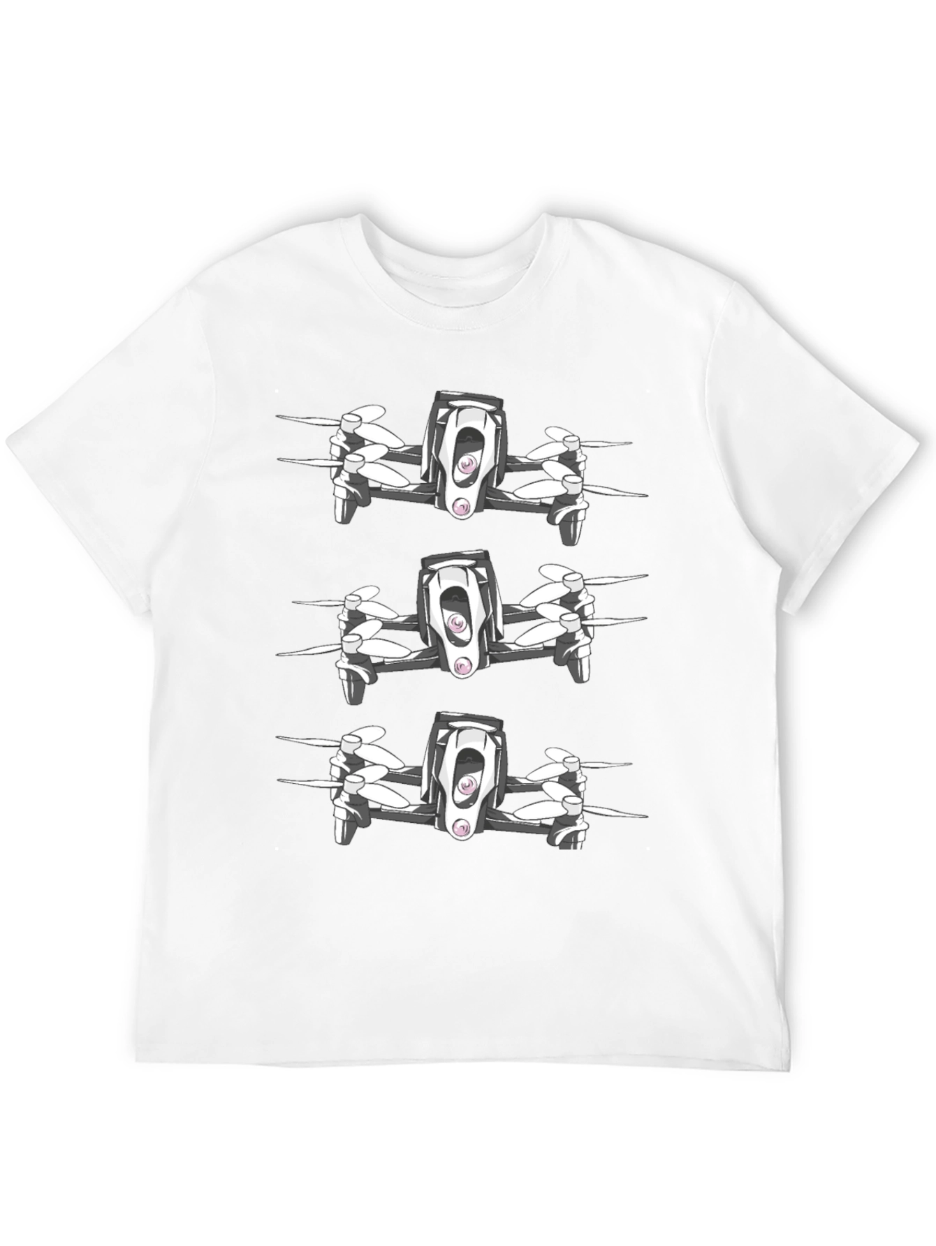Black Drone Graphic Tee - Black Cotton Blend T-Shirt view 12
