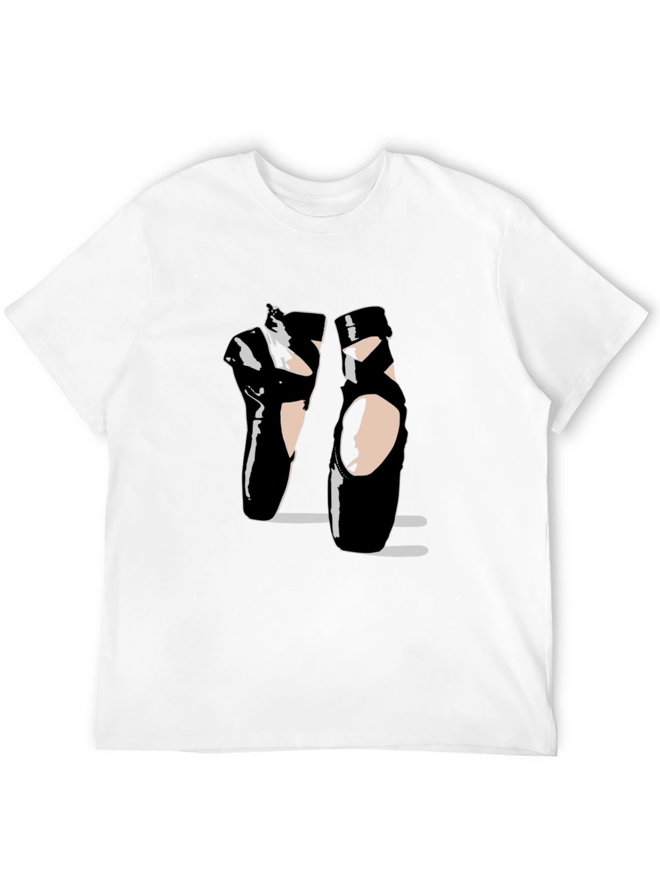 Black Ballet Pointe Shoes Black T-Shirt Dance Design view 12