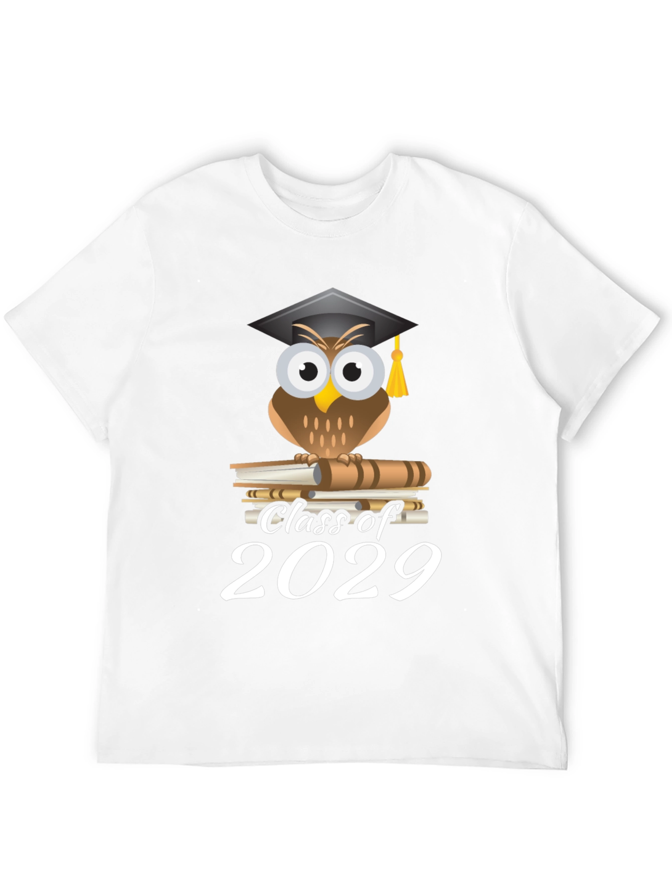Black Class of 2029 Owl Graduation T-Shirt view 12