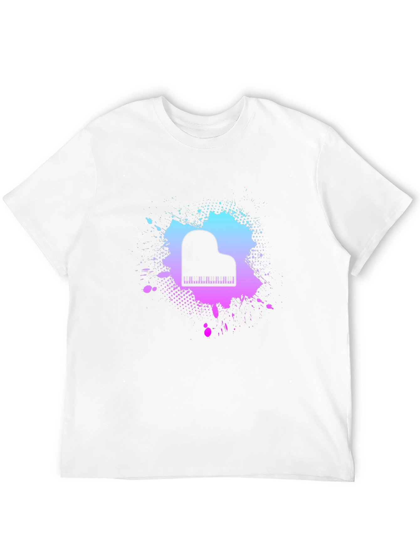 Black Piano Splash Graphic Tee - Music Lover's T-Shirt view 12