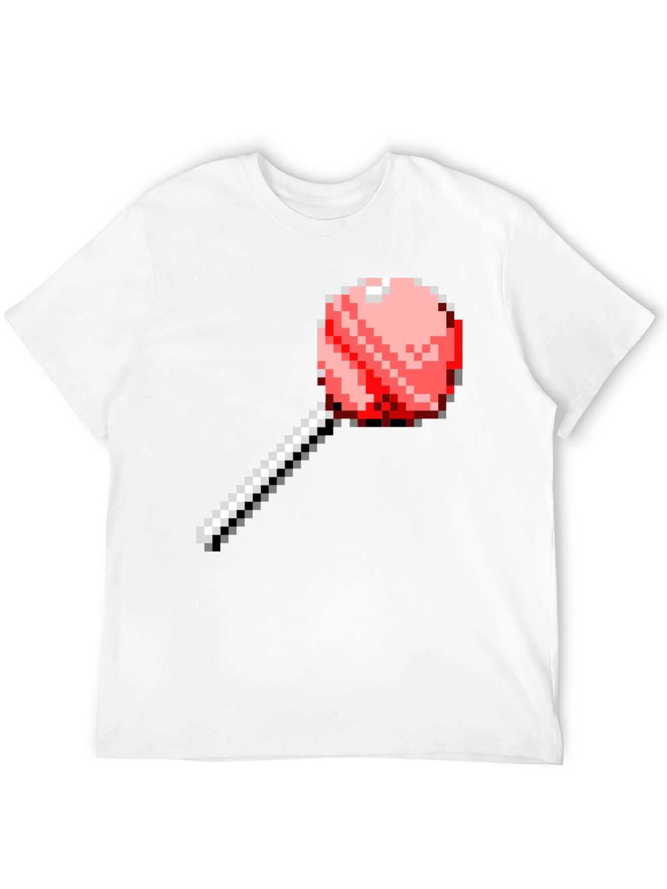 Black Pixel Lollipop Graphic Tee - Novelty Fashion view 12
