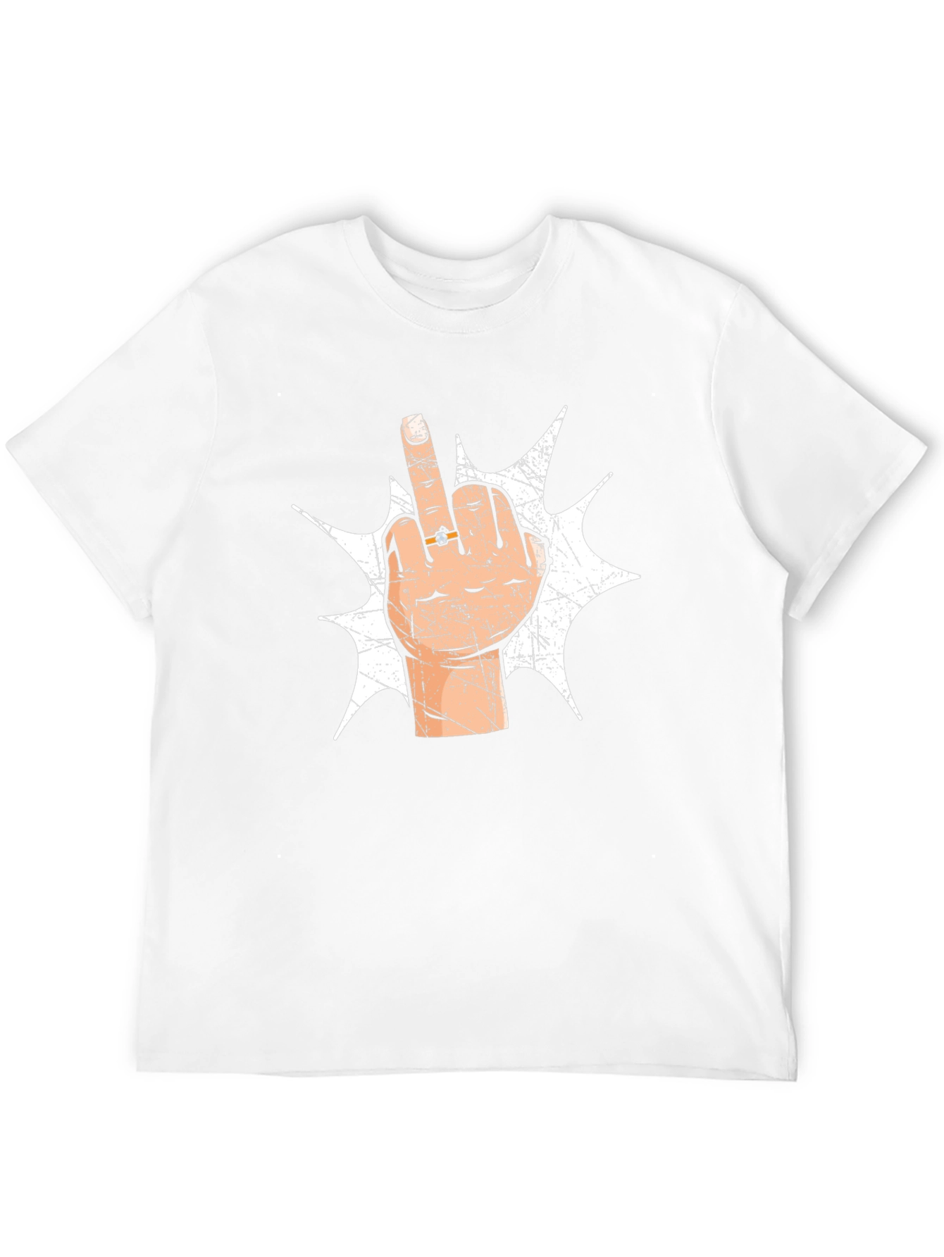 Black Middle Finger Ring Graphic Tee view 12