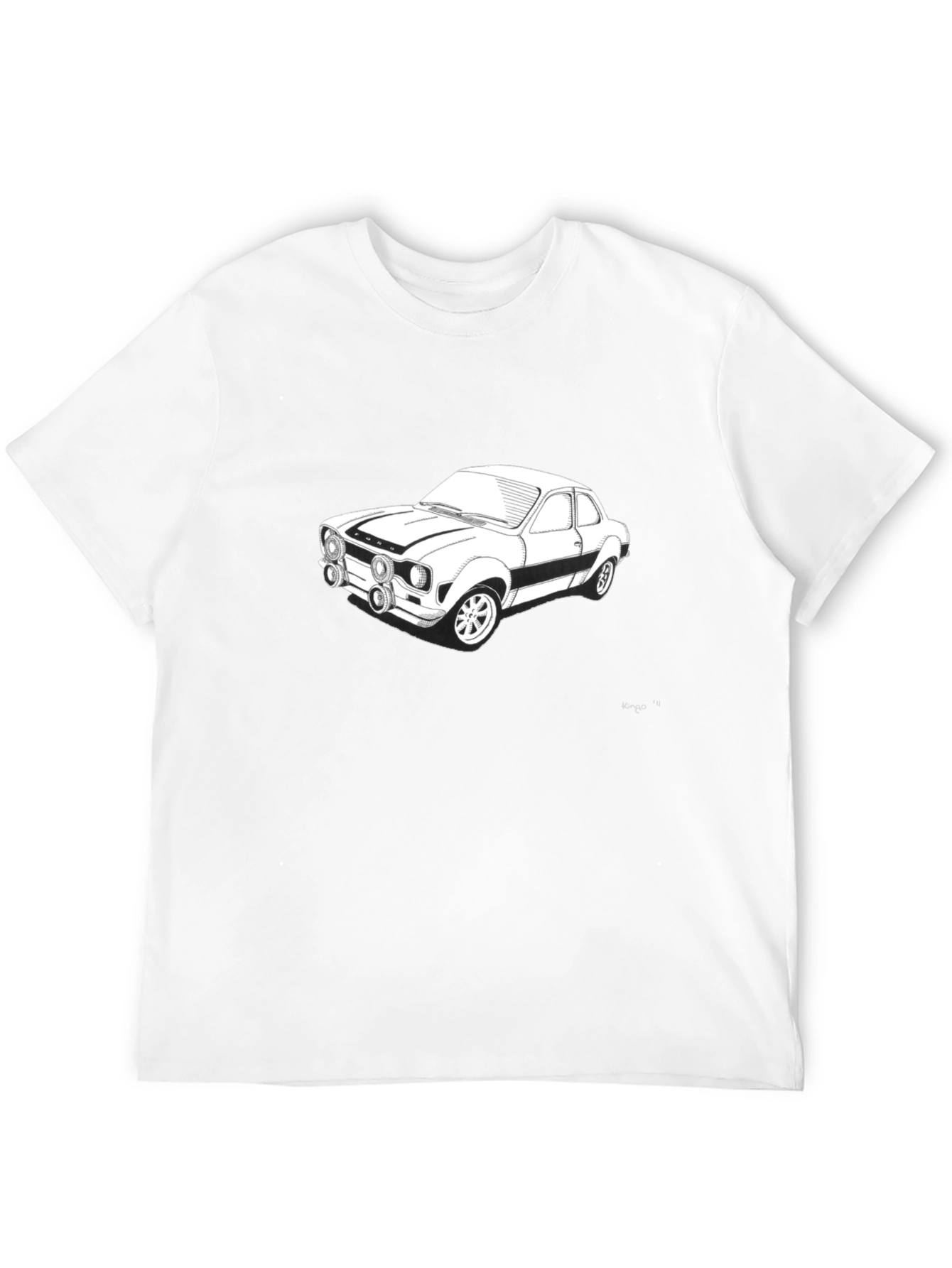 Black Classic Car Graphic Tee - Black Cotton Blend view 12