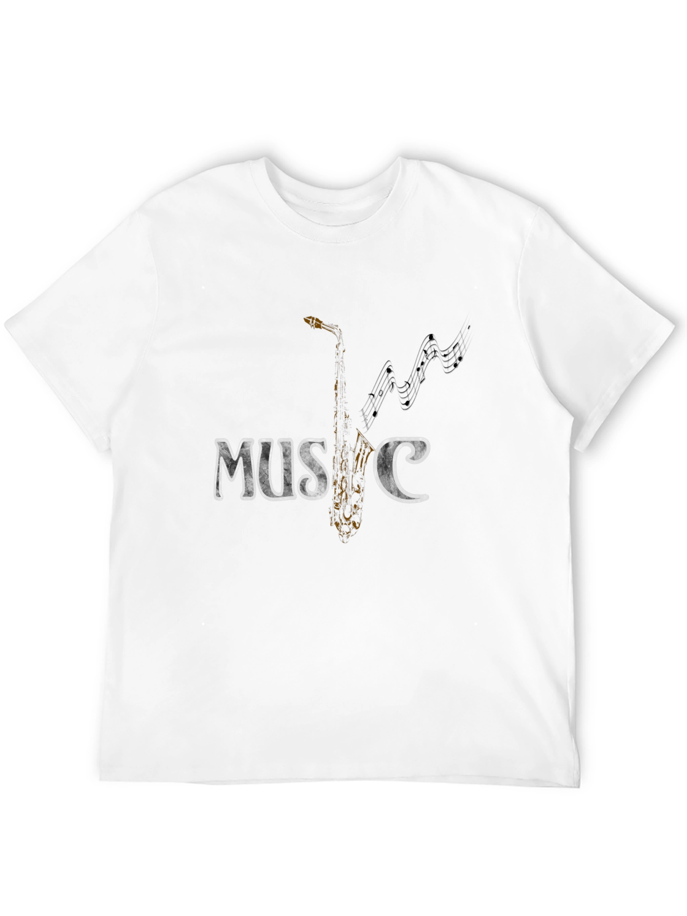 Black Music Saxophone Graphic Tee - Stylish Black T-Shirt view 12